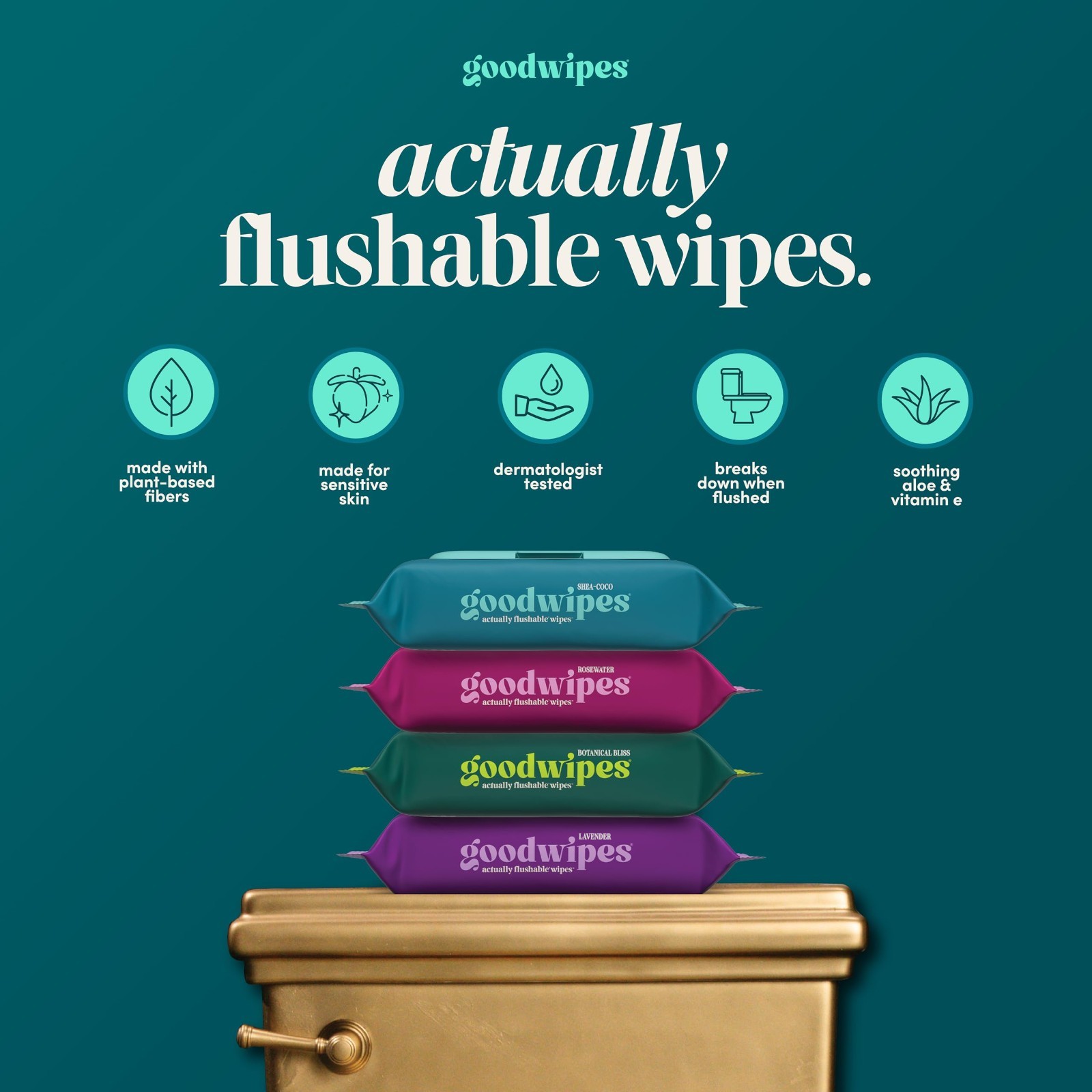 Flushable Adult Wipes – Shea-Coco Butt Wipes, Septic Safe, Extra Large, 318 Coun