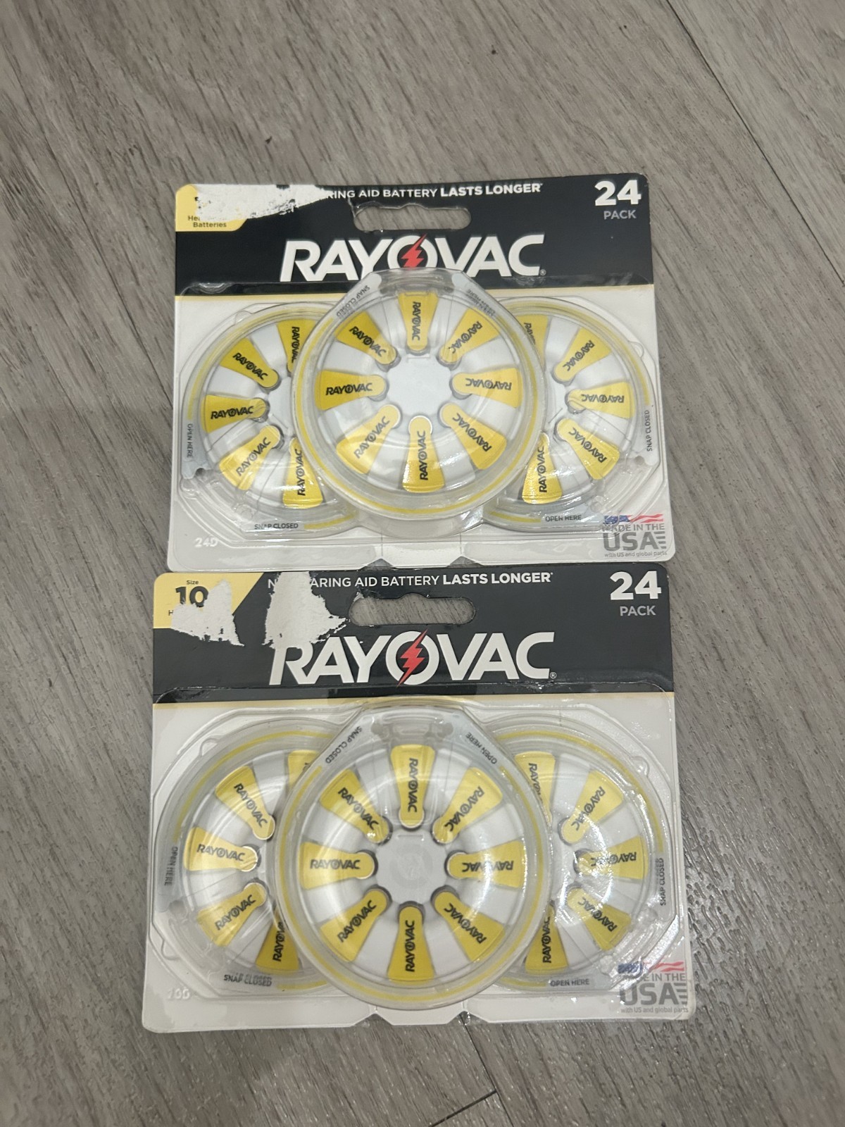 Rayovac Hearing Aid Batteries, Size 10, 48 count, 2 Packages, NIP SEALED