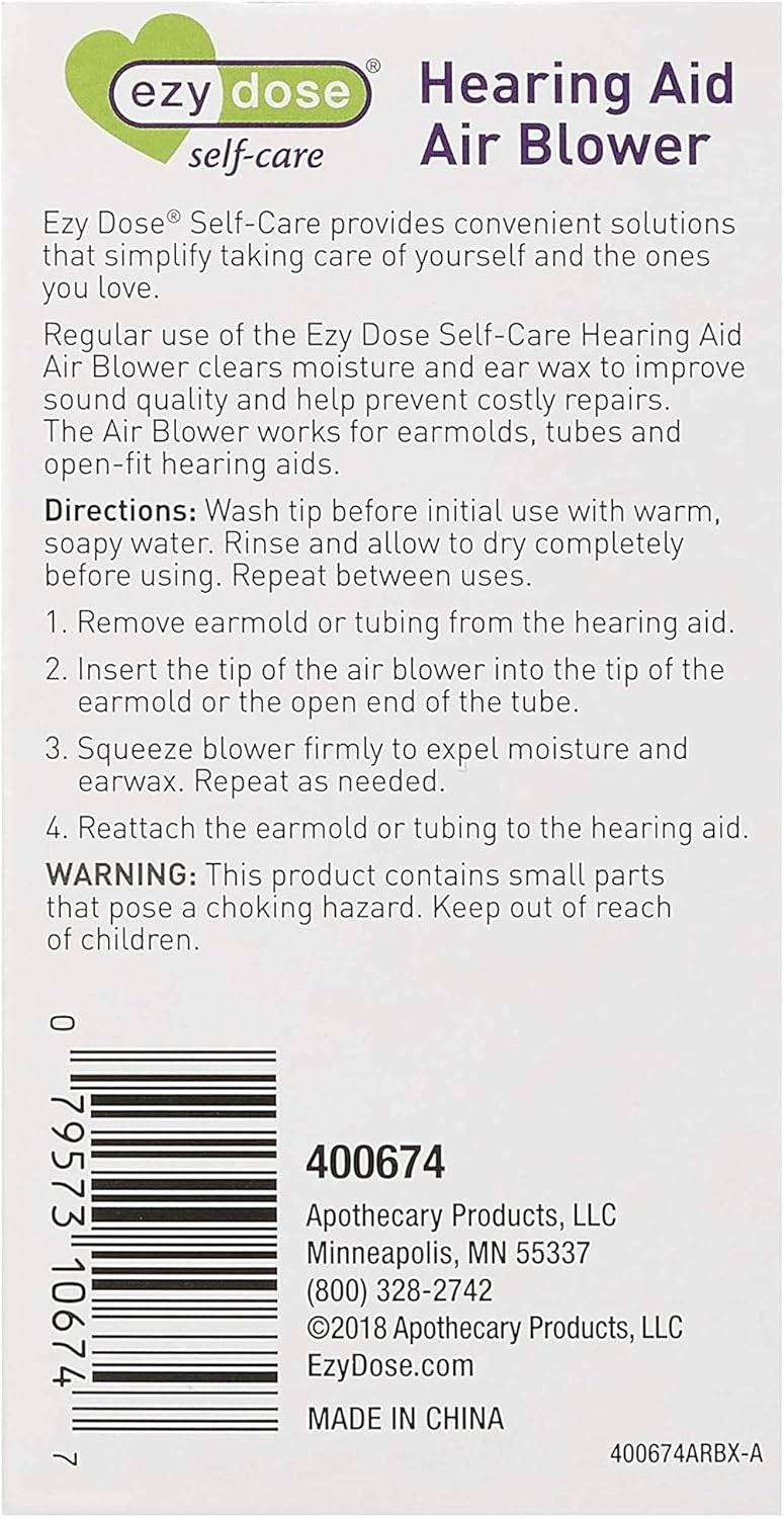 Hearing Aid Blower, Clears Moisture & Ear Wax, Helps Improve Sound Quality, H…