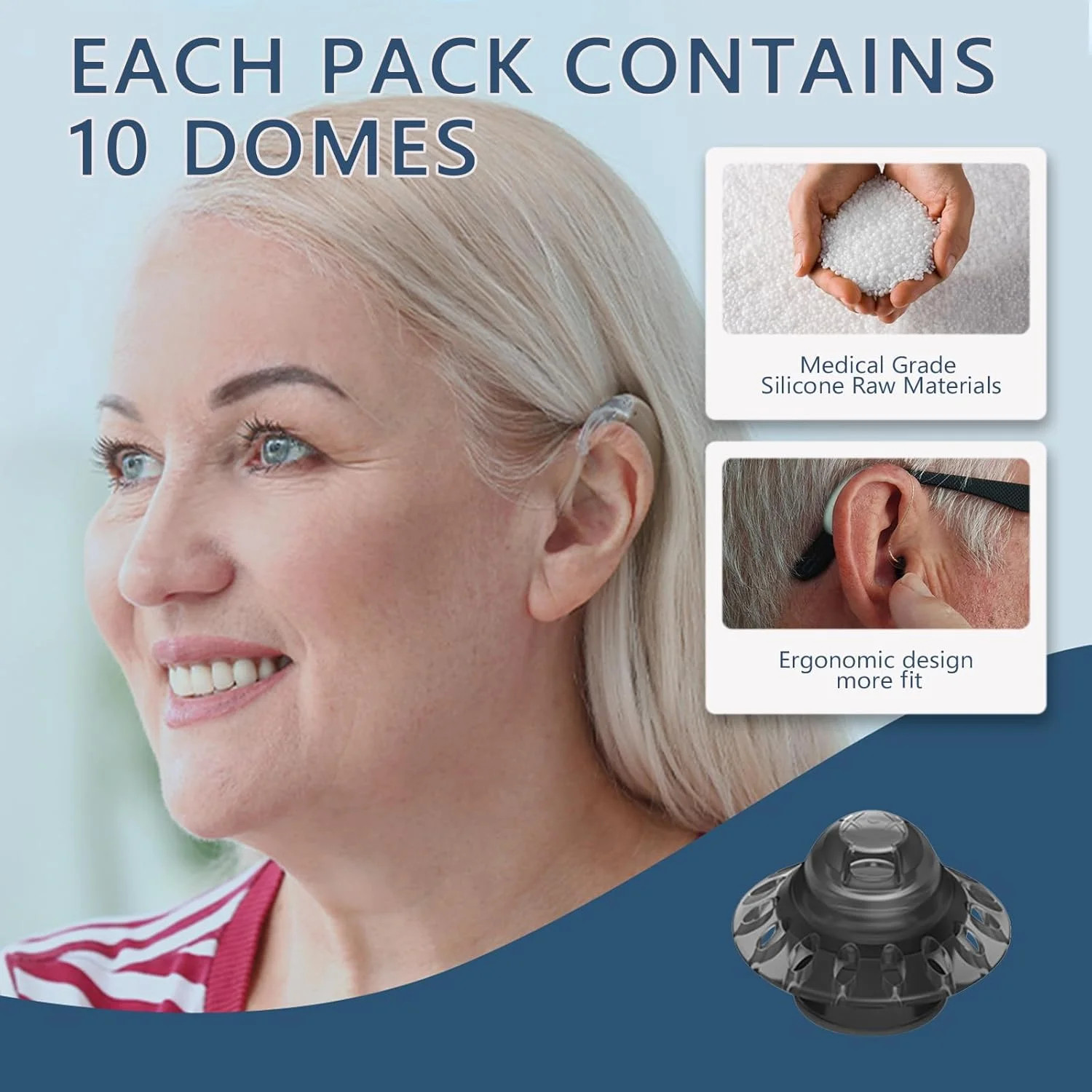 Phonak Open Hearing Aid Domes Medium Size 4.0, 20 Pcs, Ideal for Phonak Audeo