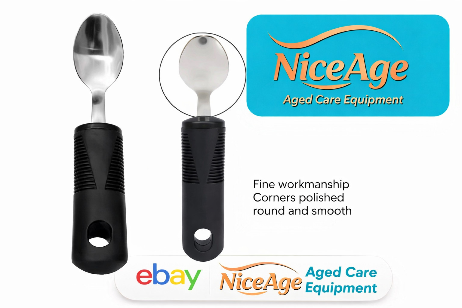 Adaptive Utensils Set 5pcs – Easy-Grip Cutlery for Elderly & Assisted Eating