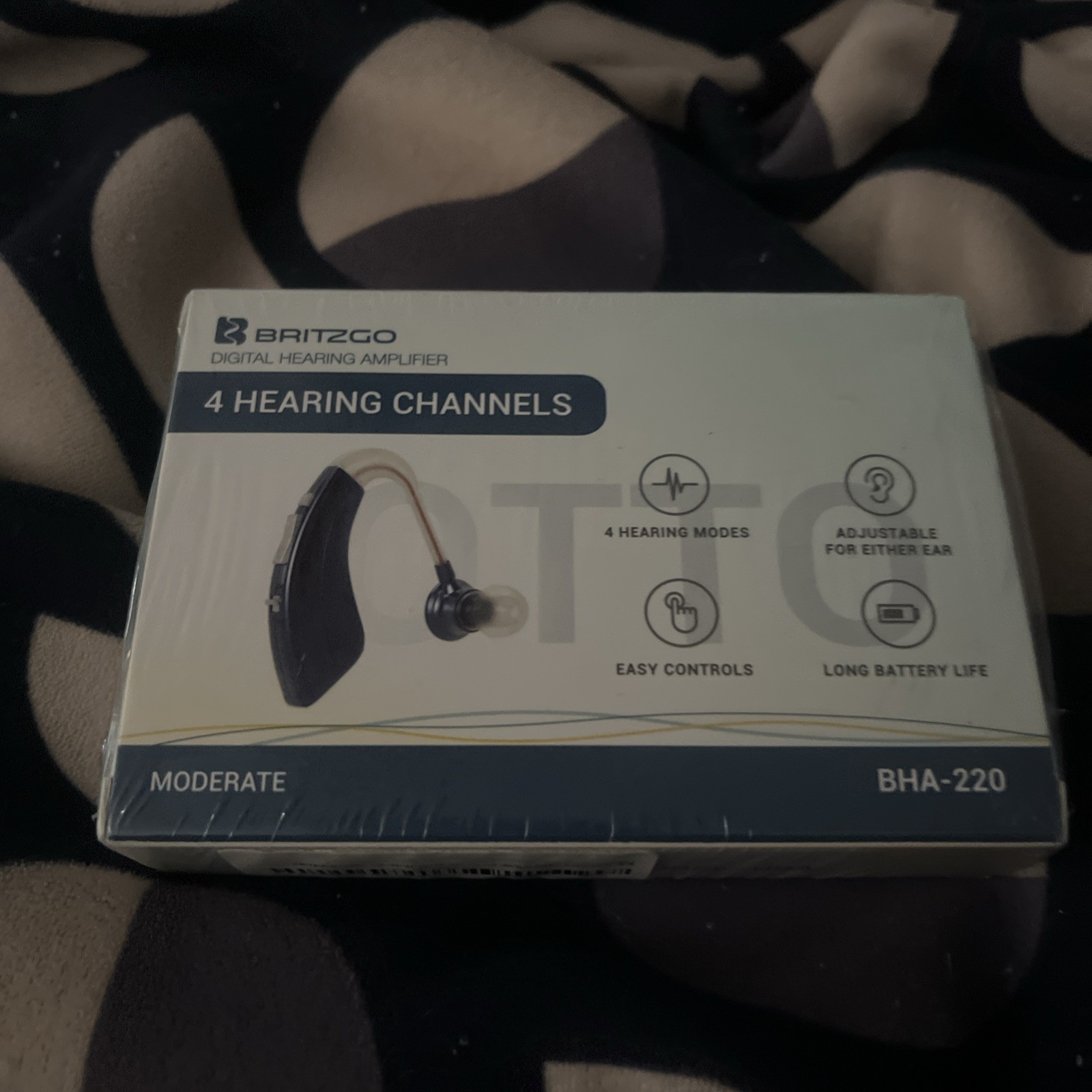Britzgo Digital Hearing Amplifier BHA-220 4 Channels Adjustable Moderate NEW!