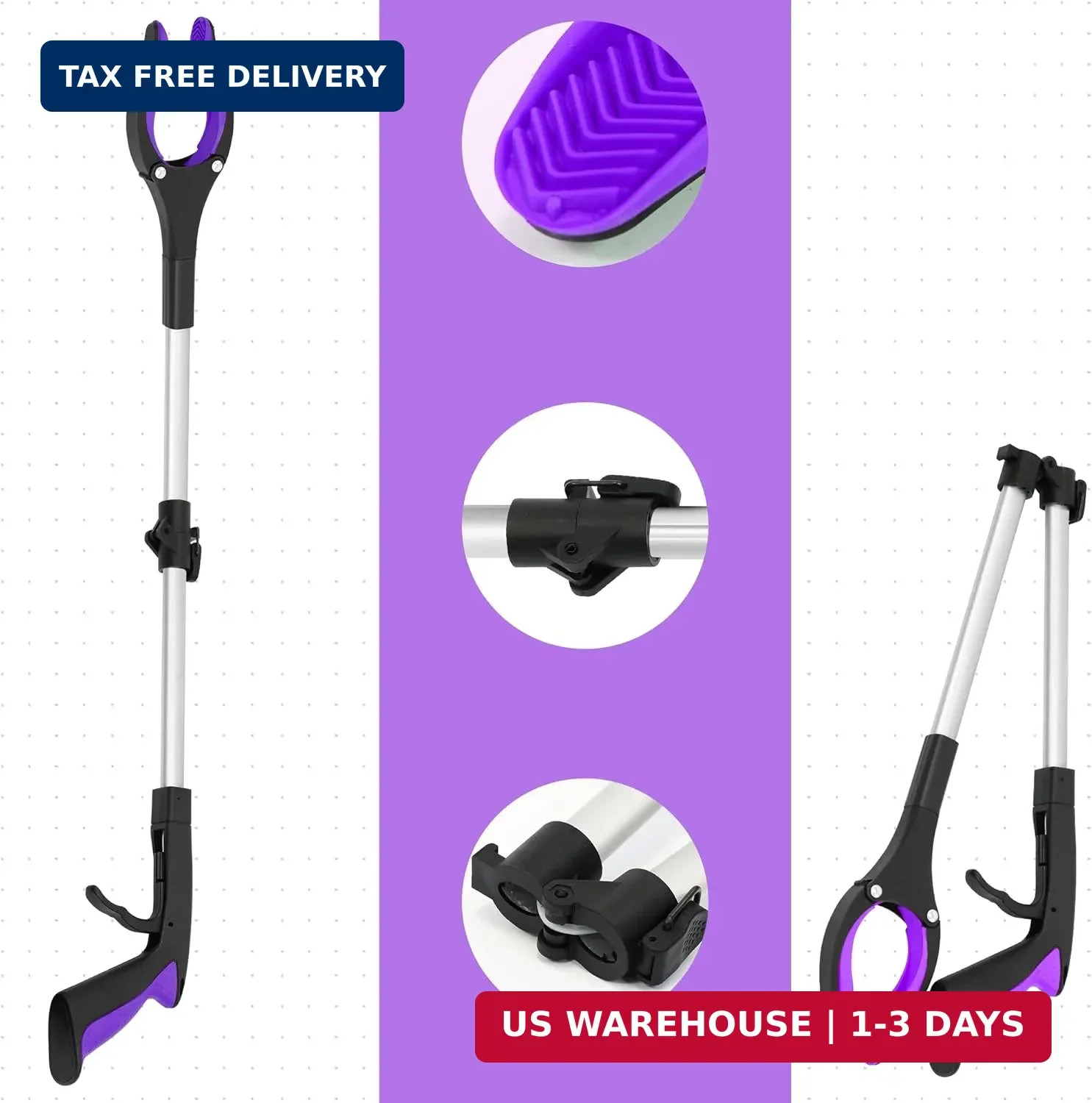 2 Pack 32 inch GrabRunner Heavy Duty(up to 10 lbs) Reacher Grabber Tool with Str