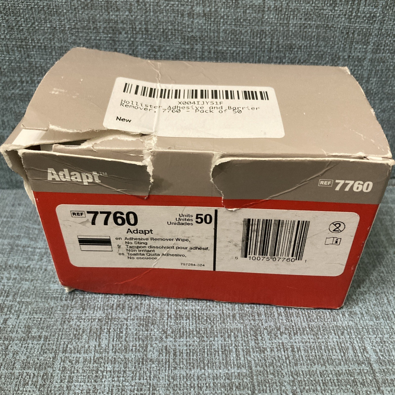 Hollister 7760 Adapt Universal Adhesive Remover Wipes Open Box 48 Wipes Included