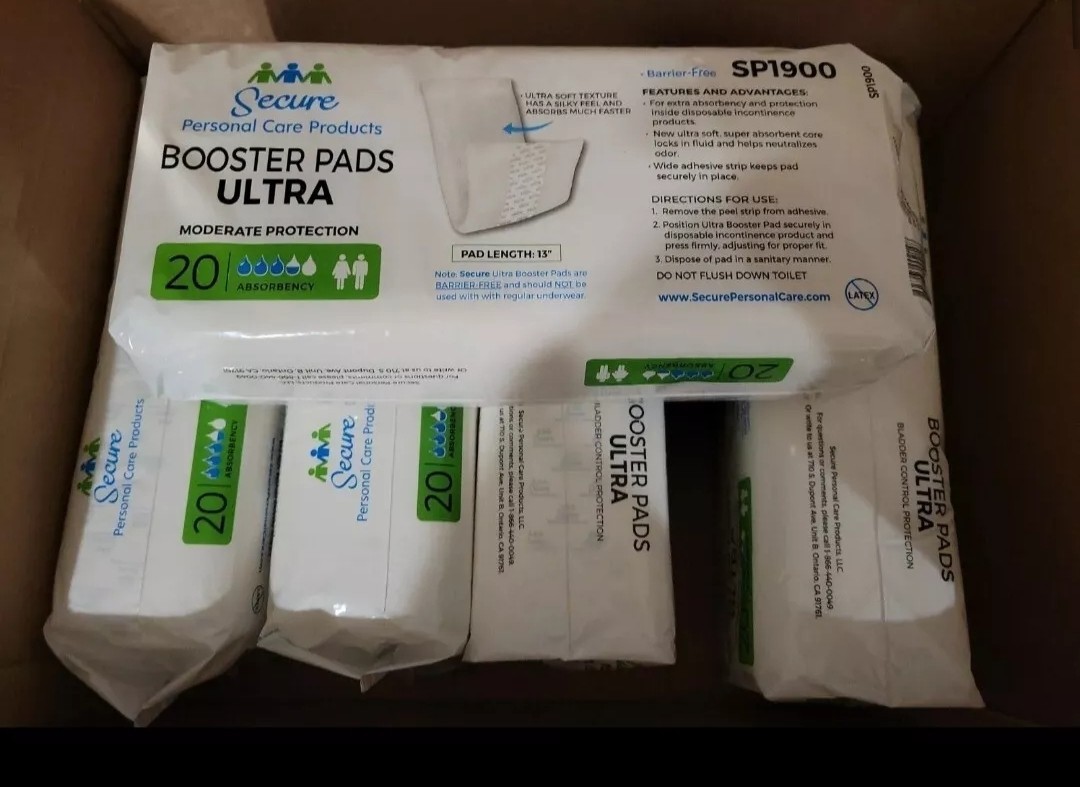 TotalDry Secure Ultra Booster Pads Unisex 13 In. Length Heavy/Super Abs 180 Ct.