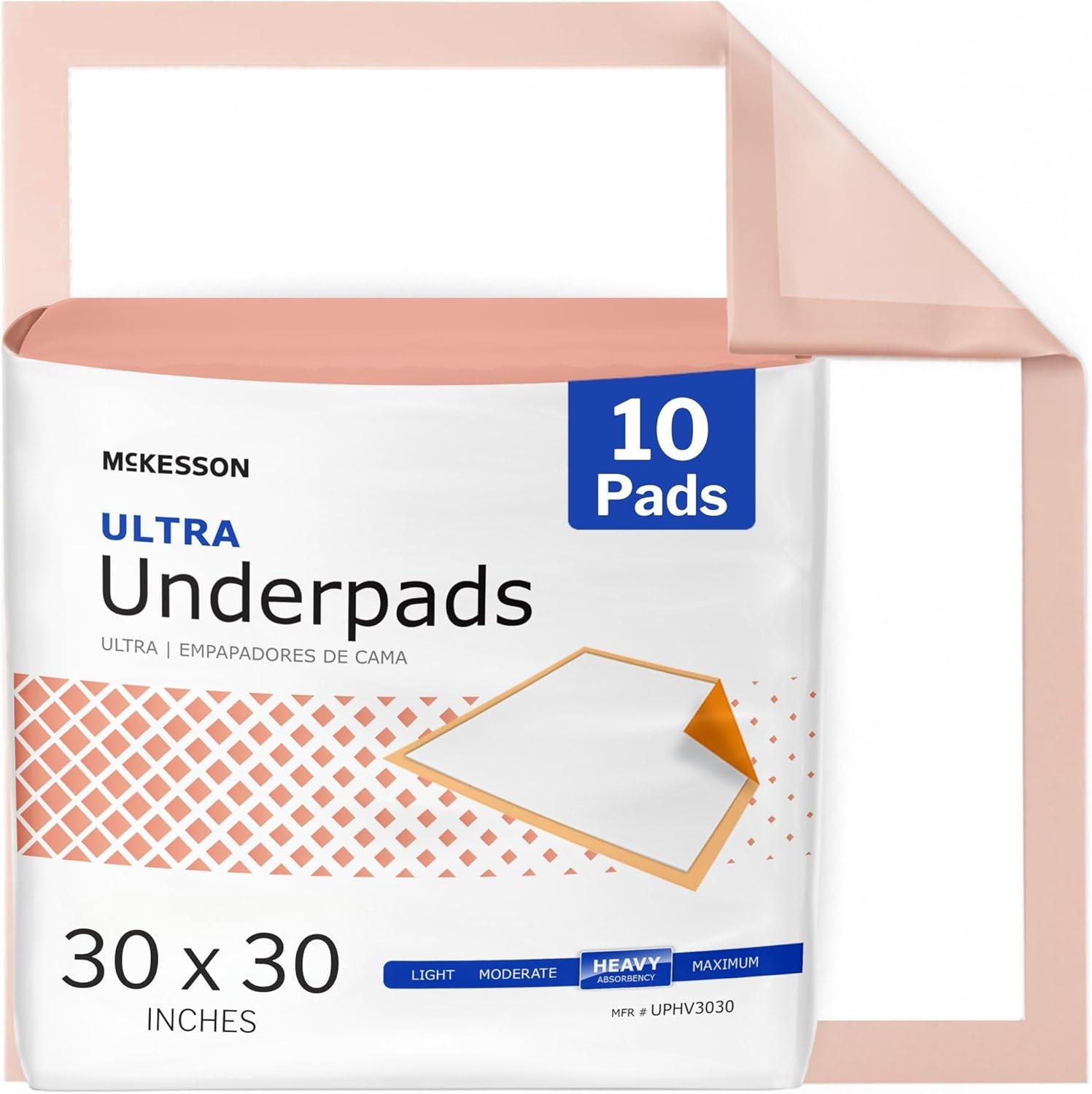 10 McKesson Ultra Heavy Absorbency Adult Bed Pad Disposable Underpads 30×30