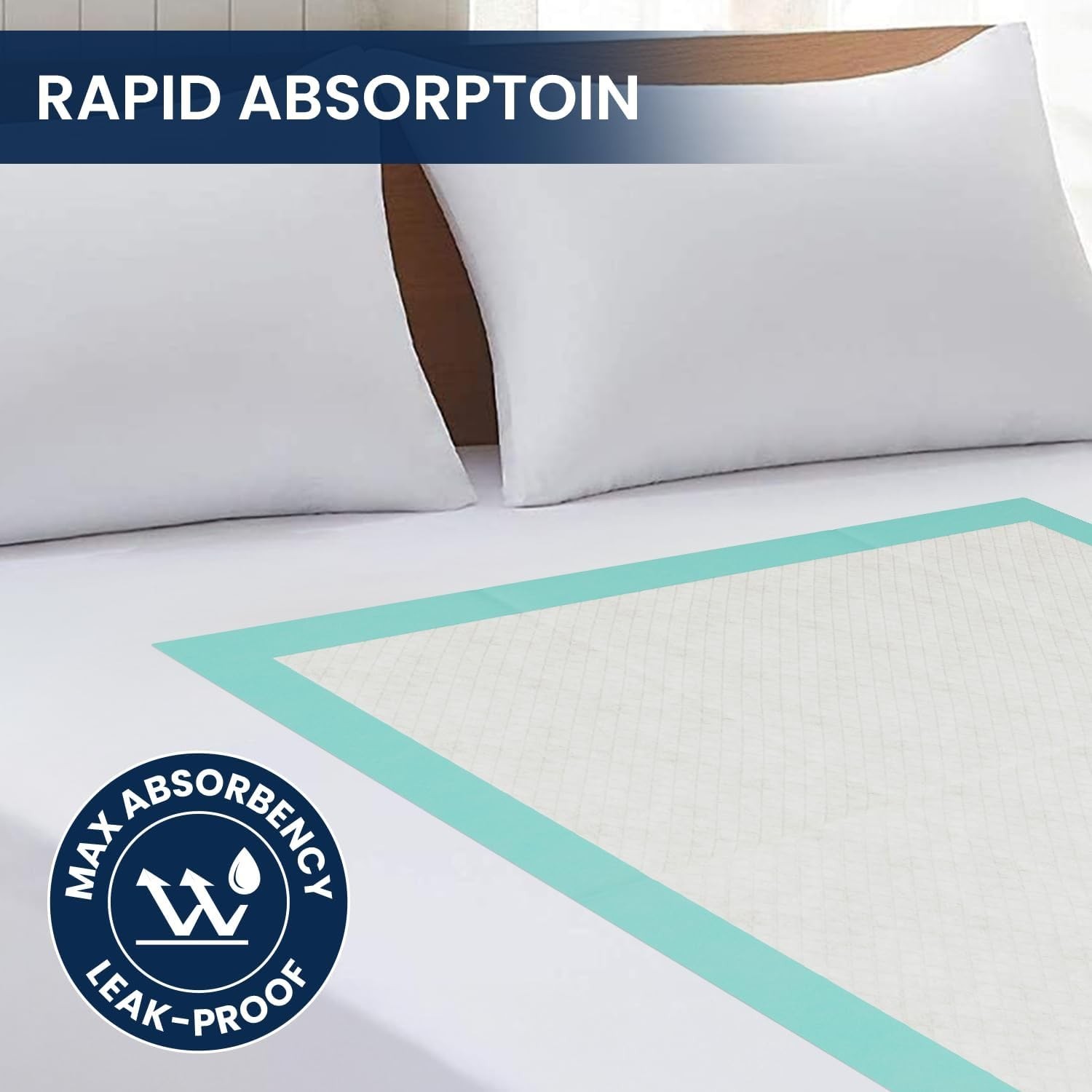 50 Pack Incontinence Bed Pads Disposable for Adults 125 Gram – 3XL 36″ x 36″ …