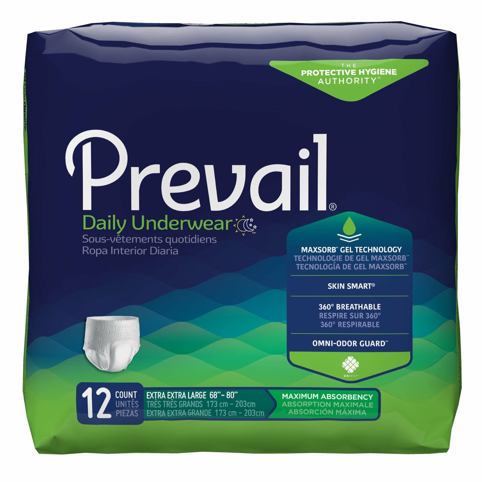 Prevail Adult Daily Disposable Underwear XXL Maximum Absorbency 48 Ct
