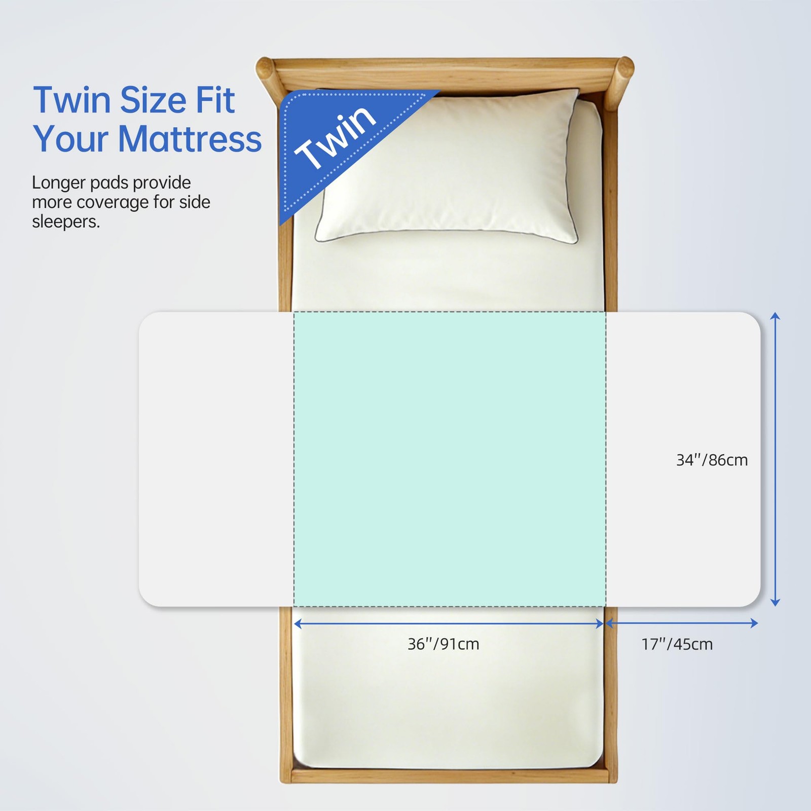 2 PCS 34×36 Inch Washable Waterproof Incontinence Bed Pad Reusable Green