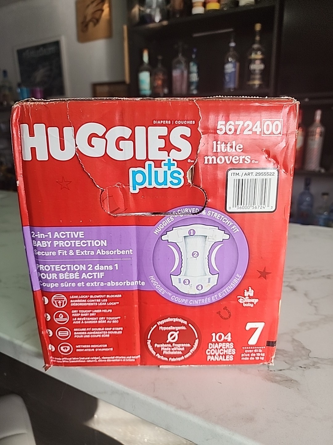 Huggies Plus Diapers Size 7 (41+ Pounds), 104 Count