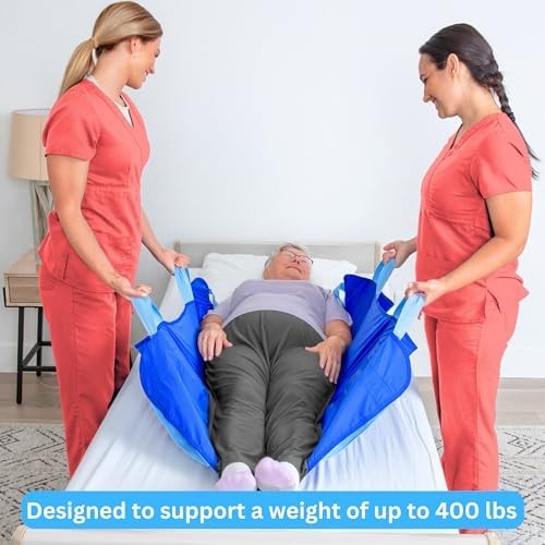 Patient Positioning Bed Pad with Handles 48×40 Slide Sheet for Turning Lifting