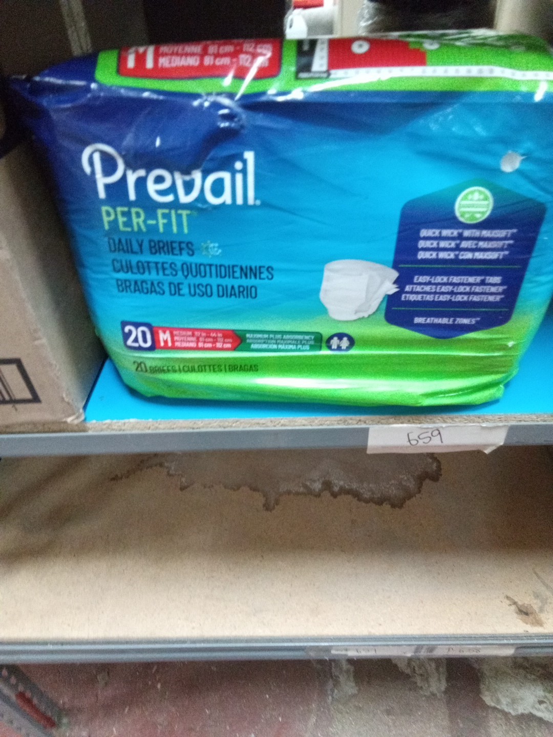 Prevail Per-fit Daily Briefs, Medium 34″ to 46″ Max Plus Absorbency 20 659 Dt
