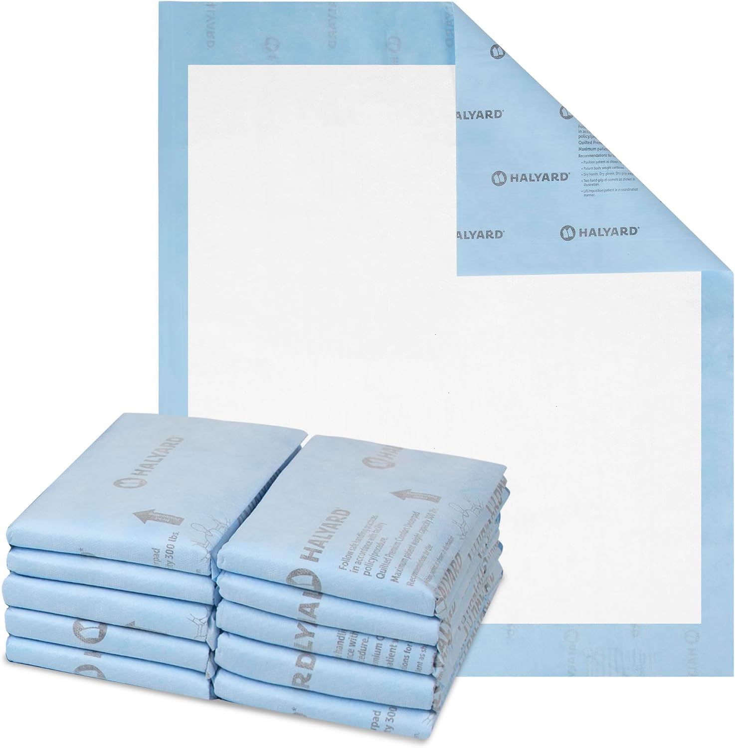 Premium Disposable Underpads, 30 X 36 Inches Chux Pads – Blue, Pack of 10 – Inco