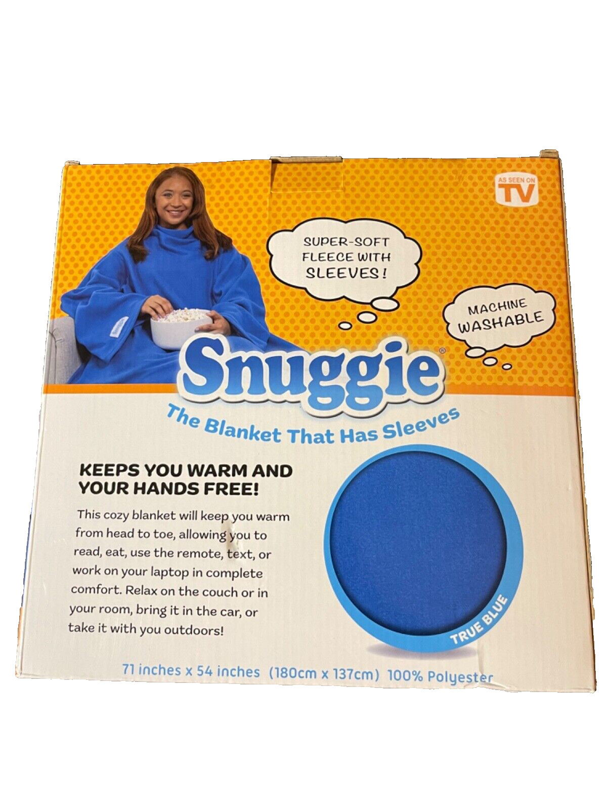 Brand new adult size warm and super soft fleece snuggle- color: blue