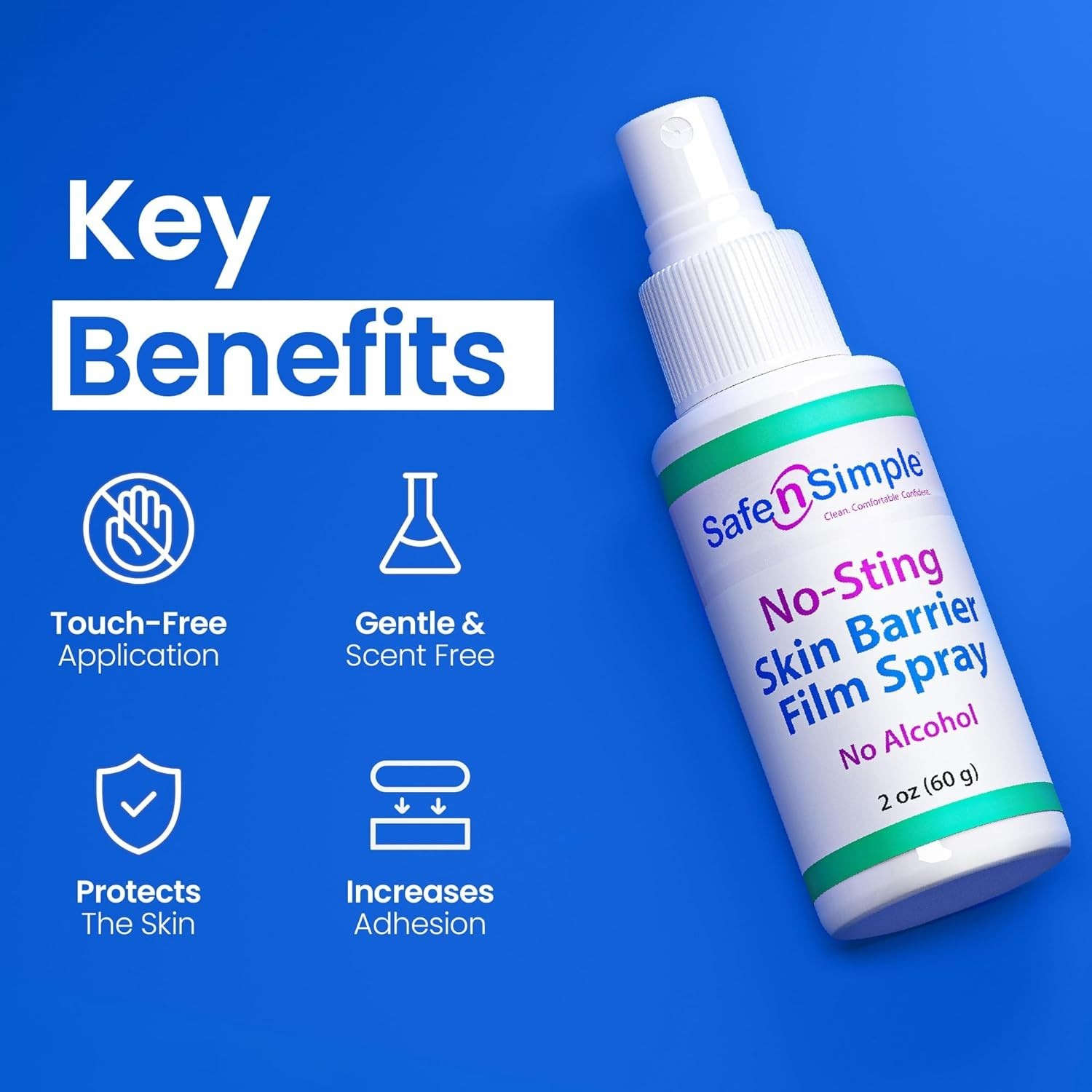 No Sting Barrier Film Spray – 2 Oz – Odor-Free Pre Tape Solution – No-Alcohol…
