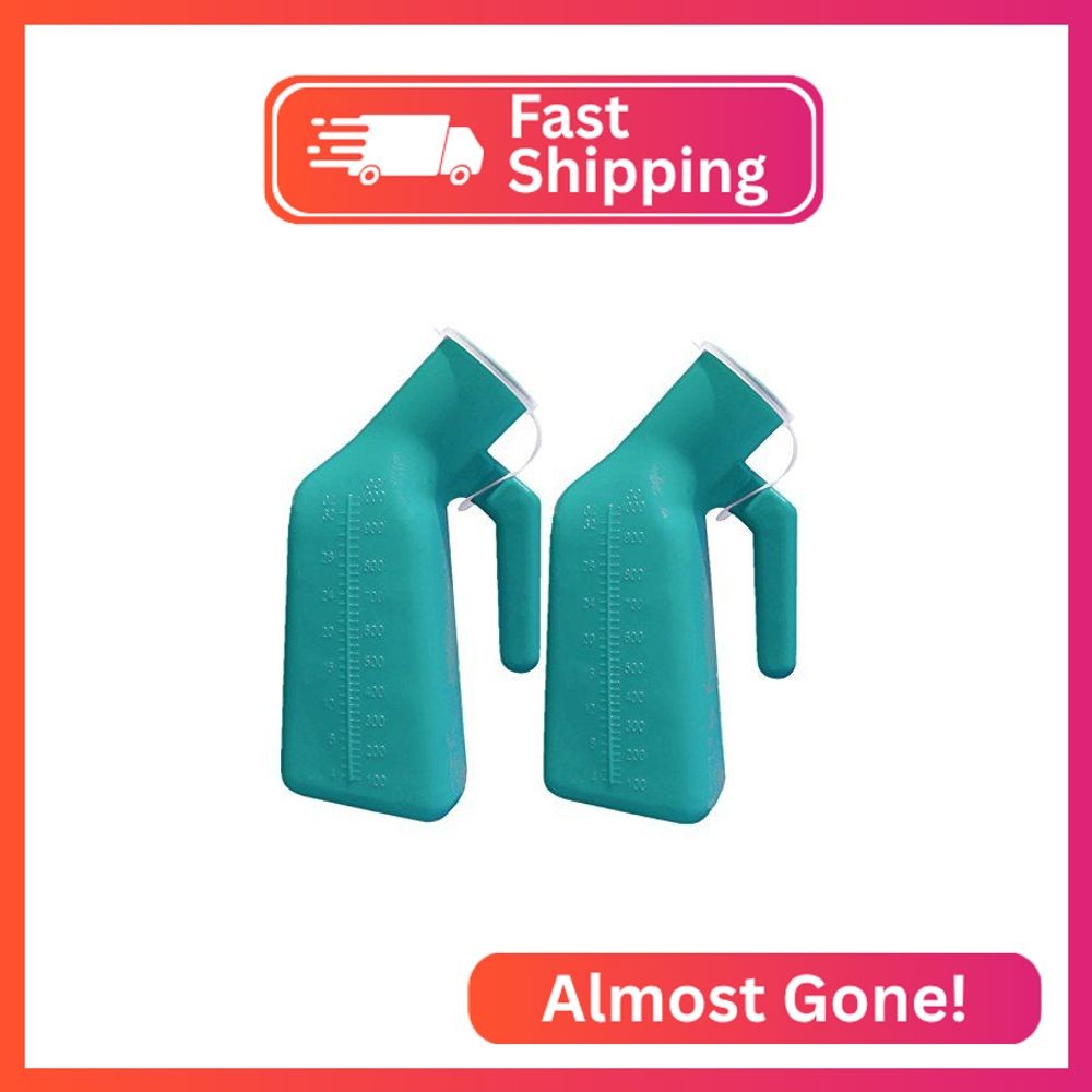 YUMSUM Thick Firm Urinals for Men,YUMSUM 1000mL Urine Bottle (Green,2 Pack)