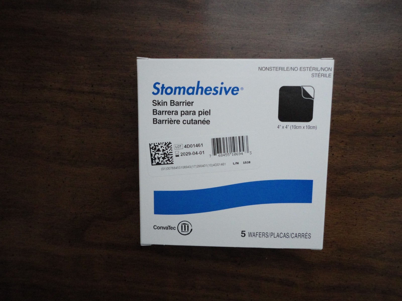 BOX OF 5 — Convatec 21712 Stomahesive 4″X4″ Wafer Skin Barrier New Exp 2030