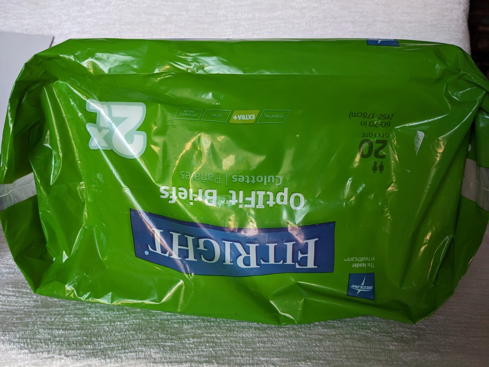 FitRight Adult Incontinence Briefs Tabs 2XL XXL 60-70″ 20 Count New Open Bag