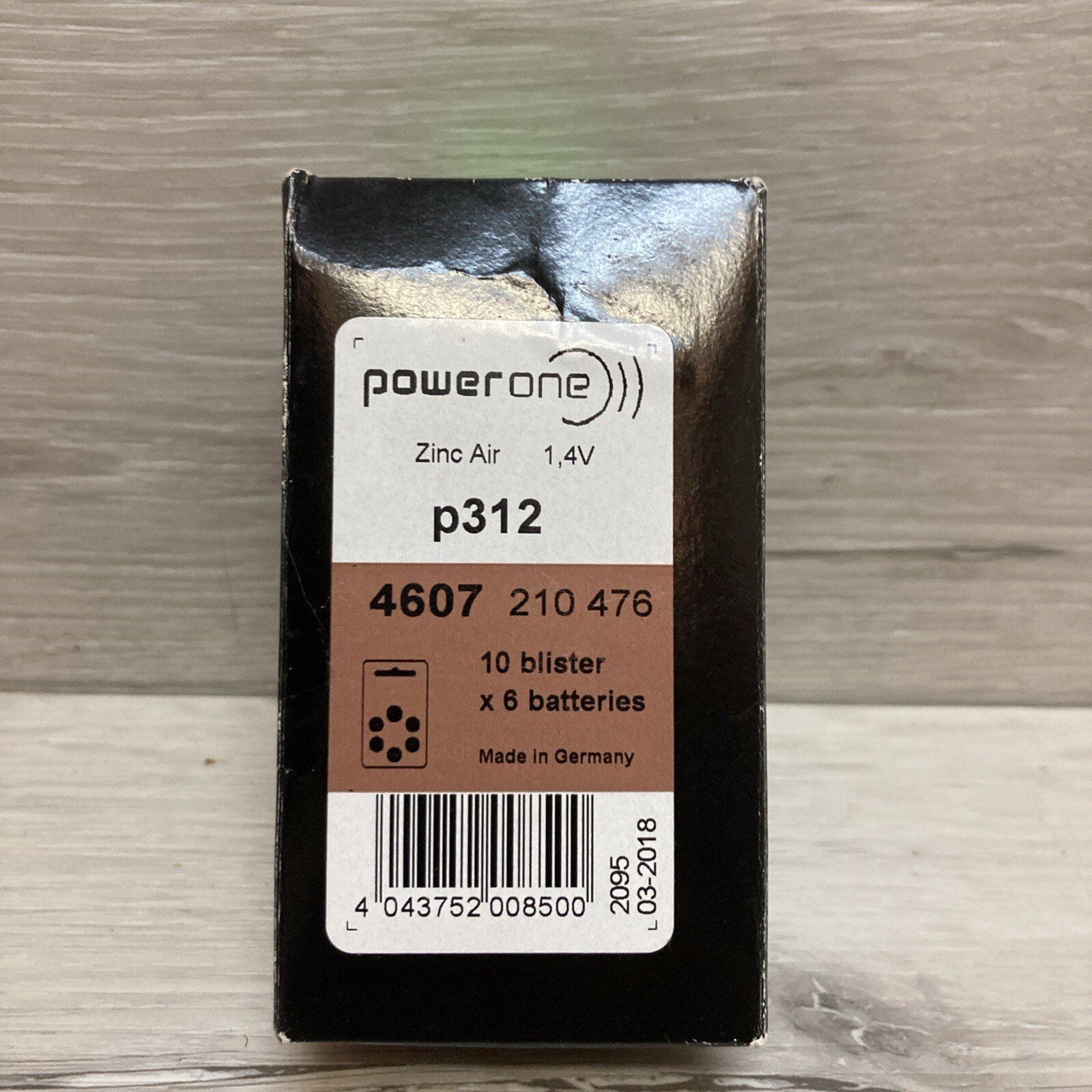 60 PowerOne Hearing Aid Cell Batteries 1.45V P312 Exp 2024 New Sealed