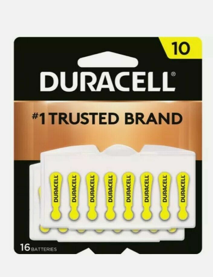 P1 Duracell Size 10 Hearing Aid Batteries 1.45V Zinc (16 Batteries) EXP 22 23 24