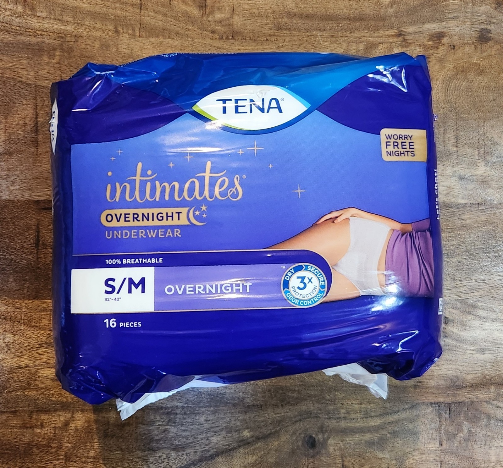 Tena Incontinence Underwear for Women Overnight, Small/Medium (32″-42″) 16 Count
