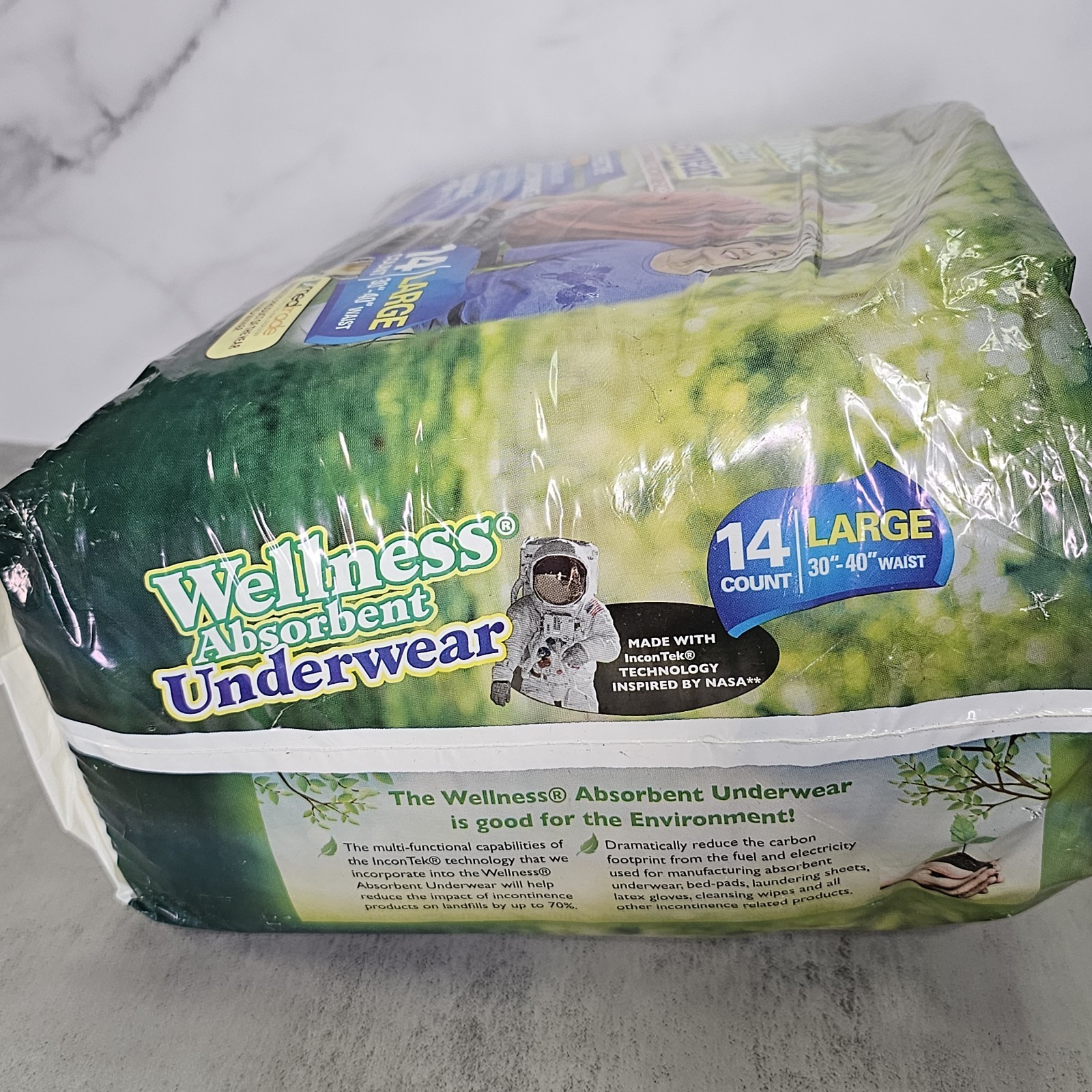 Unique Wellness Absorbent Underwear Pack of 14 Size Large 30-40” NEW Item #6255