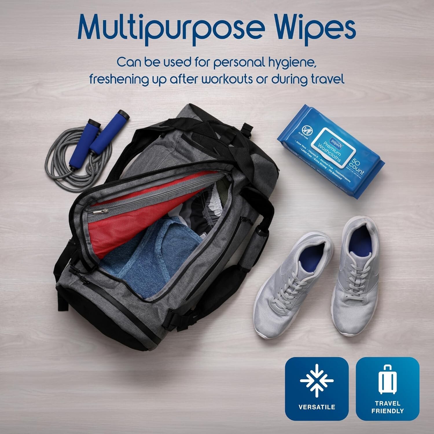 Inspire Adult Wet Wipes Wash Cloths, 50 Count (Pack of 12) Incontinence & Cleans