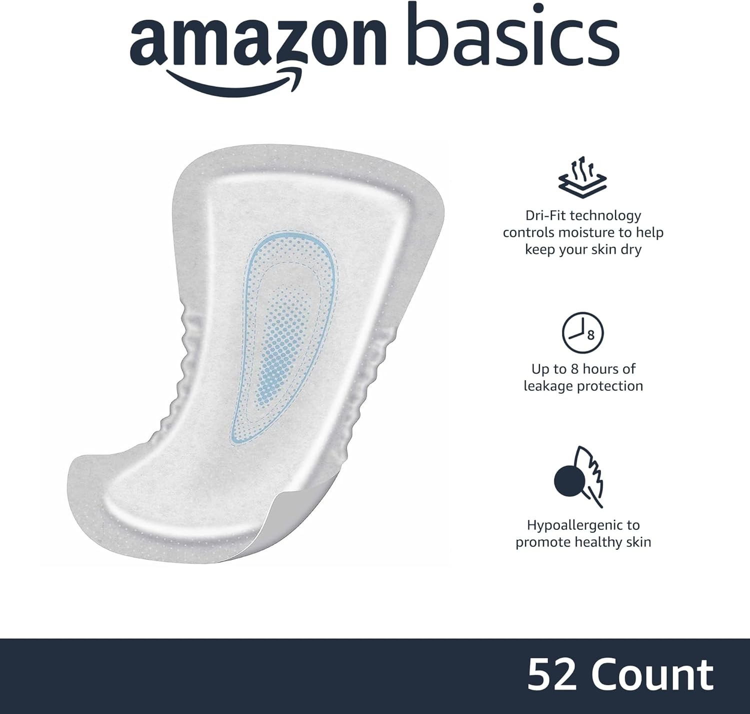 Amazon Basics Men’S Incontinence Guards, Maximum Absorbency, 52 Count, (1 Pack o