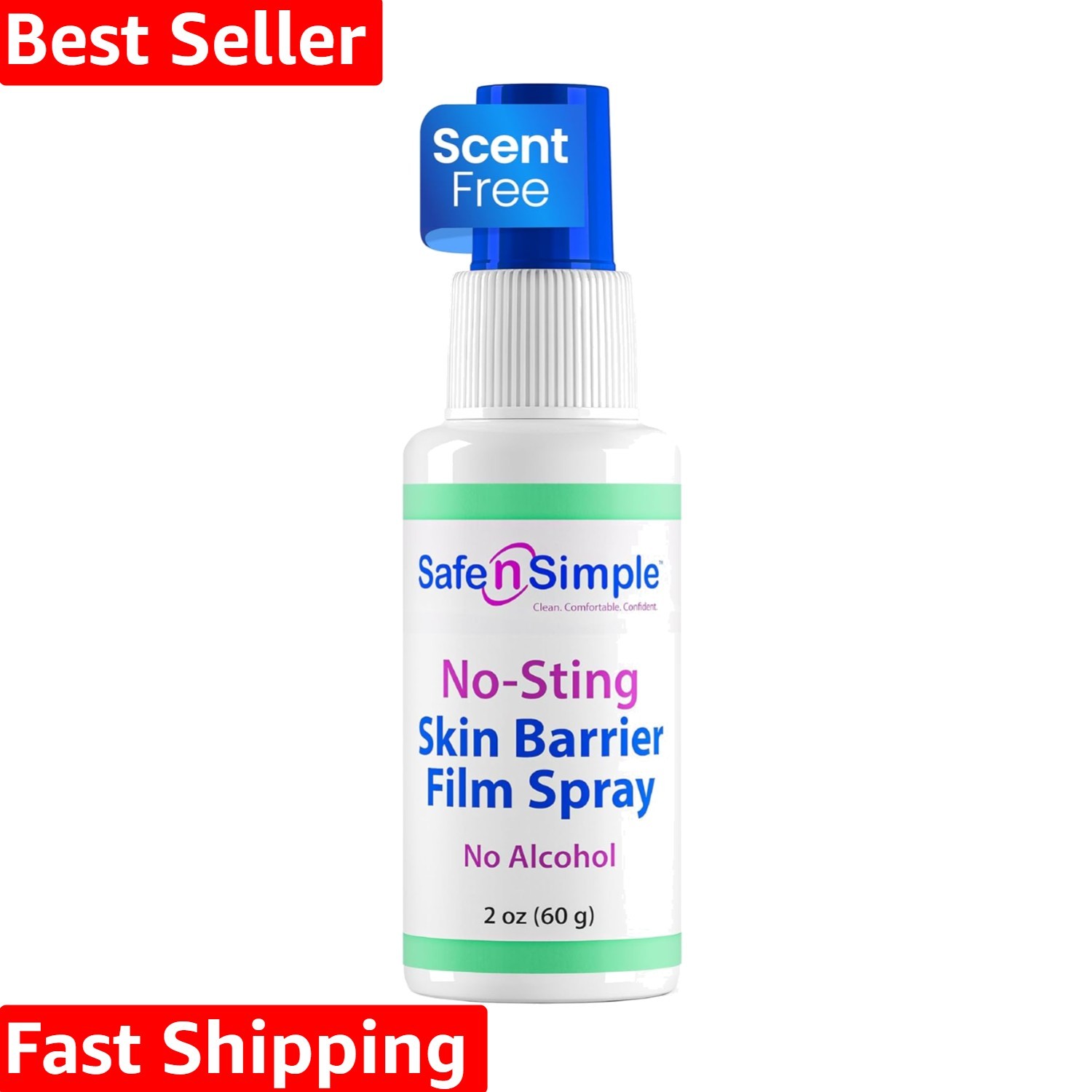 No Sting Barrier Film Spray – 2 Oz – Odor-Free Pre Tape Solution – No-Alcohol…
