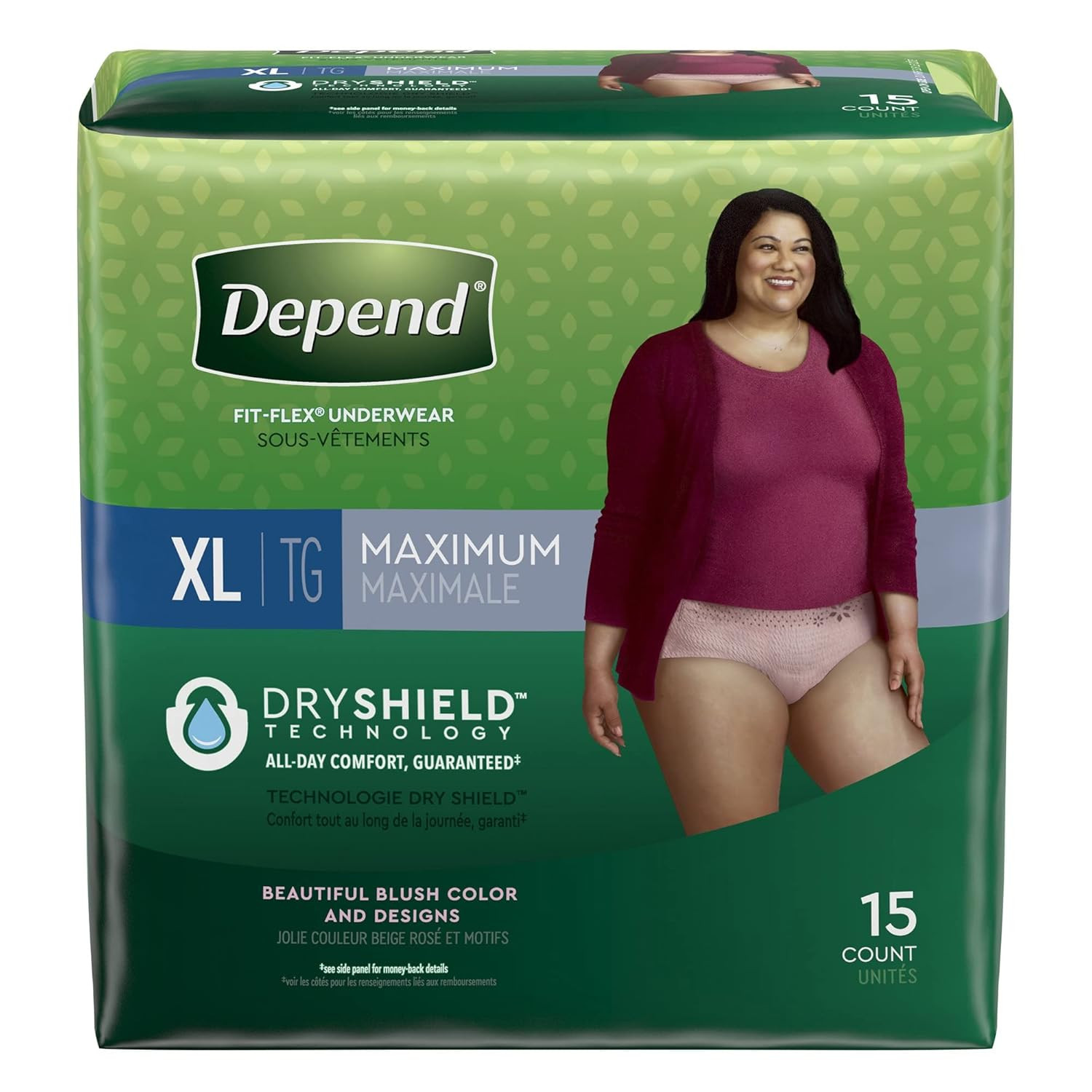 Depend FIT-FLEX women’s X-large underwear maximum incontinence protection 15 CT