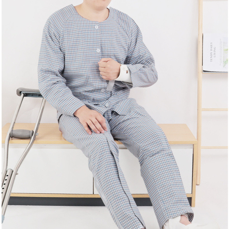 Sticky Patient Suit Hook Loop Long Sleeve for Bedridden Elderly Fractures Health
