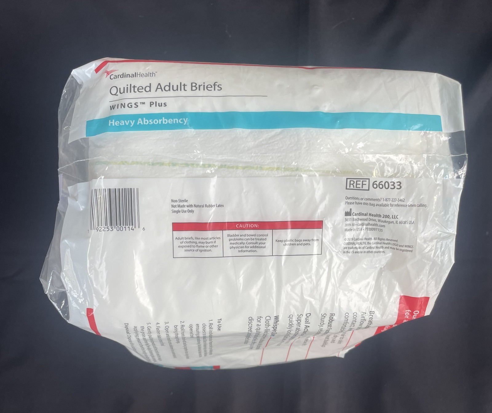 Cardinal Health Quilted Adult Briefs Wings Plus Medium 32″ – 44″ (pack of 12)