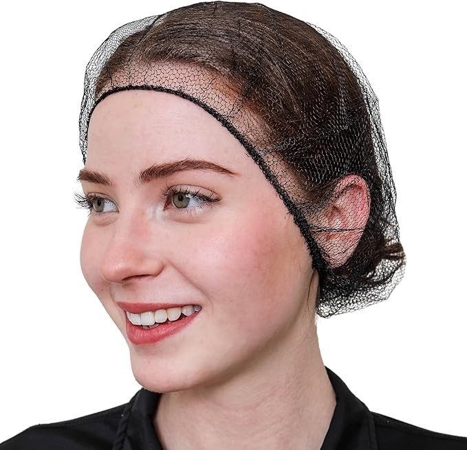 Disposable Honeycomb Nylon Hair Nets | Breathable | 1,000 Count [BLACK