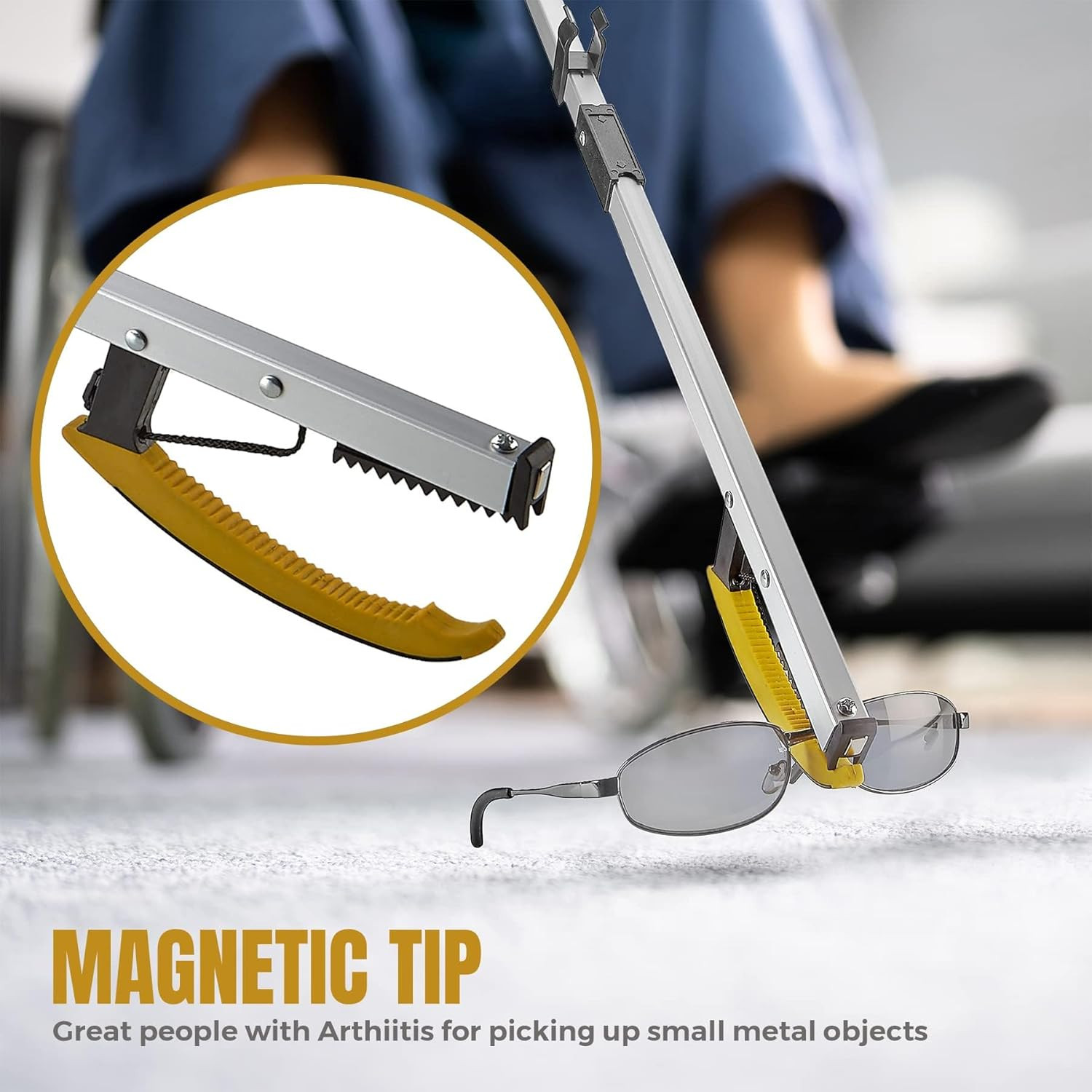 Reacher Grabber Pickup Tool – Wide Claw Arm Gripping Device with Magnetic Tip |
