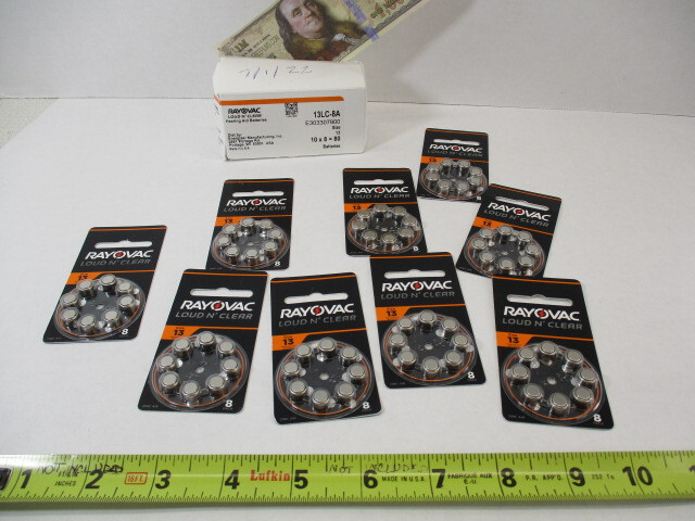 (72) RAYOVAC Loud n’ Clear Size 13 Hearing Aid # 13LC-8 Battery Good to 10/2025