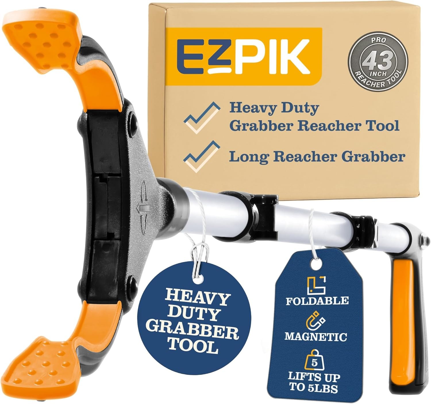 EZPIK 43″ Foldable Reaching Aid Grabber Pickup Tool EZ-N43 For Elderly Seniors