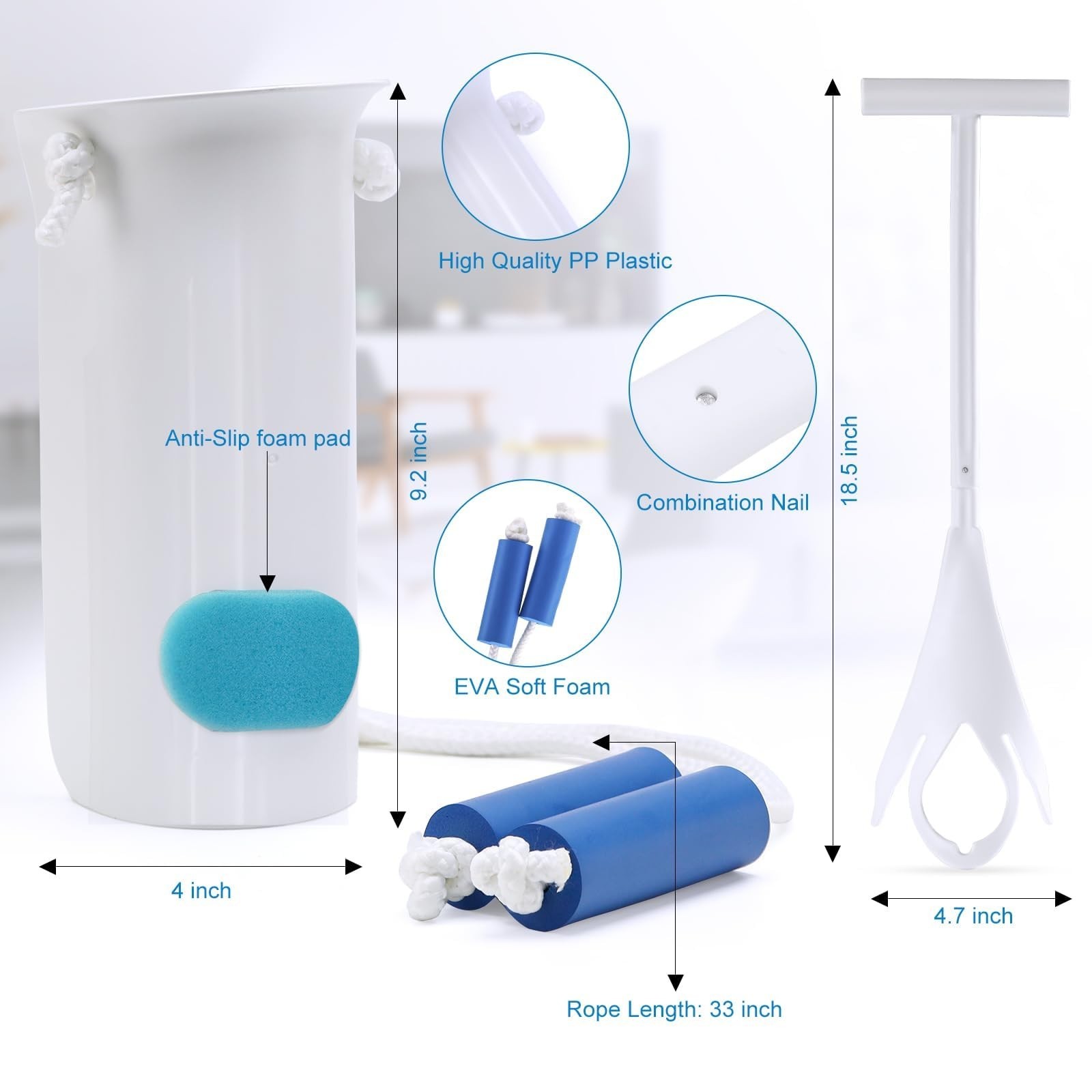 Sock Aid Kit for Easy Sock Application | 4″ Flexible Helper for Seniors | Comfor