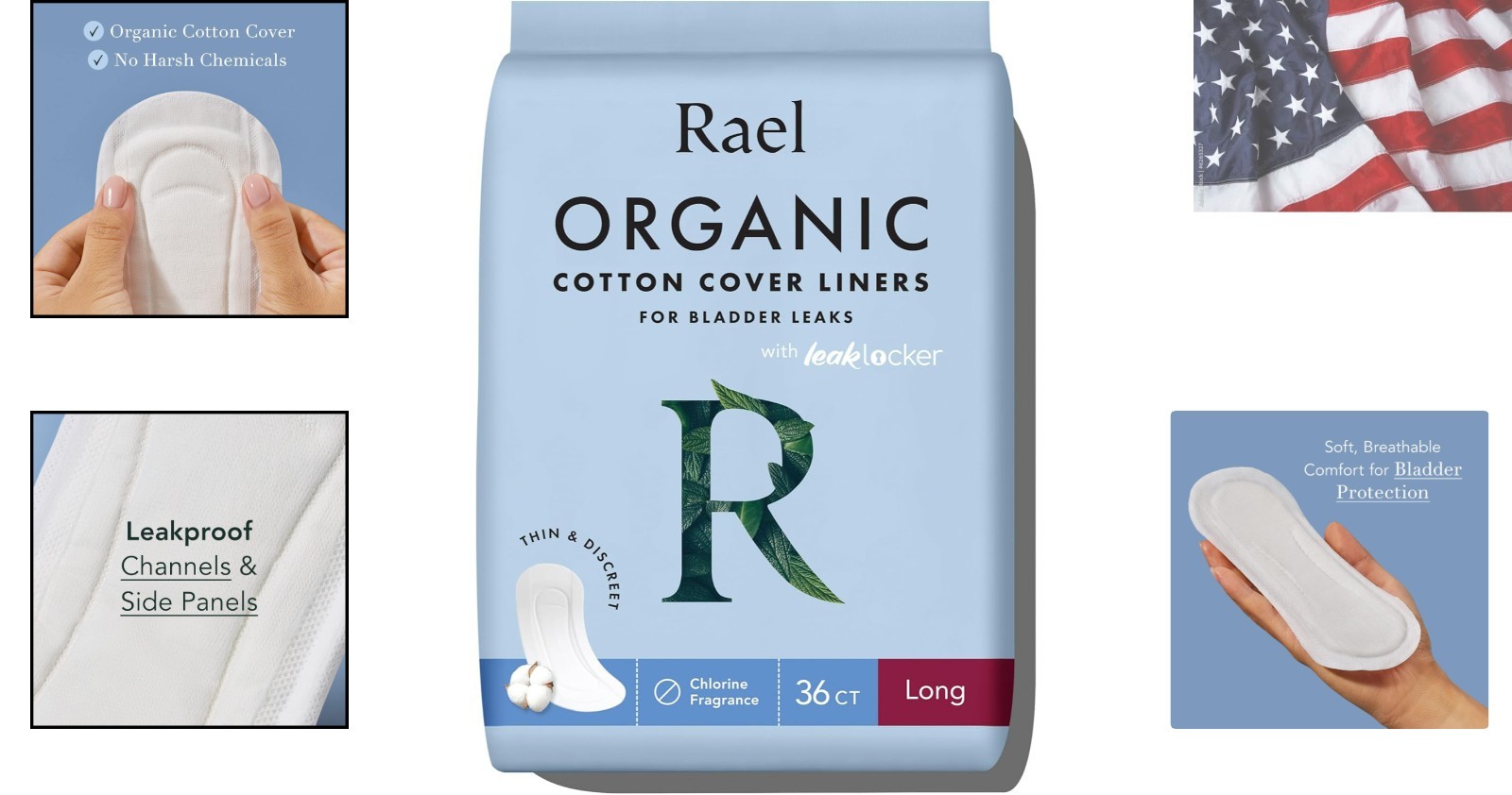 Incontinence Liners for Women, Organic Cotton Cover, Postpartum Essential, Mo…