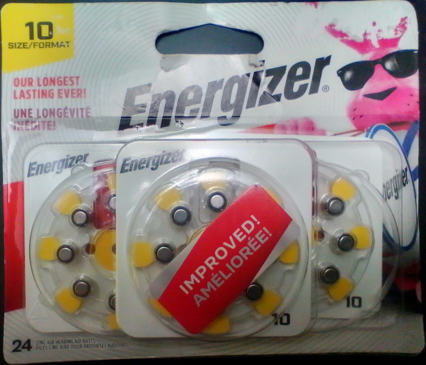 Energizer Hearing Aid Batteries Size 10 Zinc-Air 1.45V 24 Pack AZ10DP-24