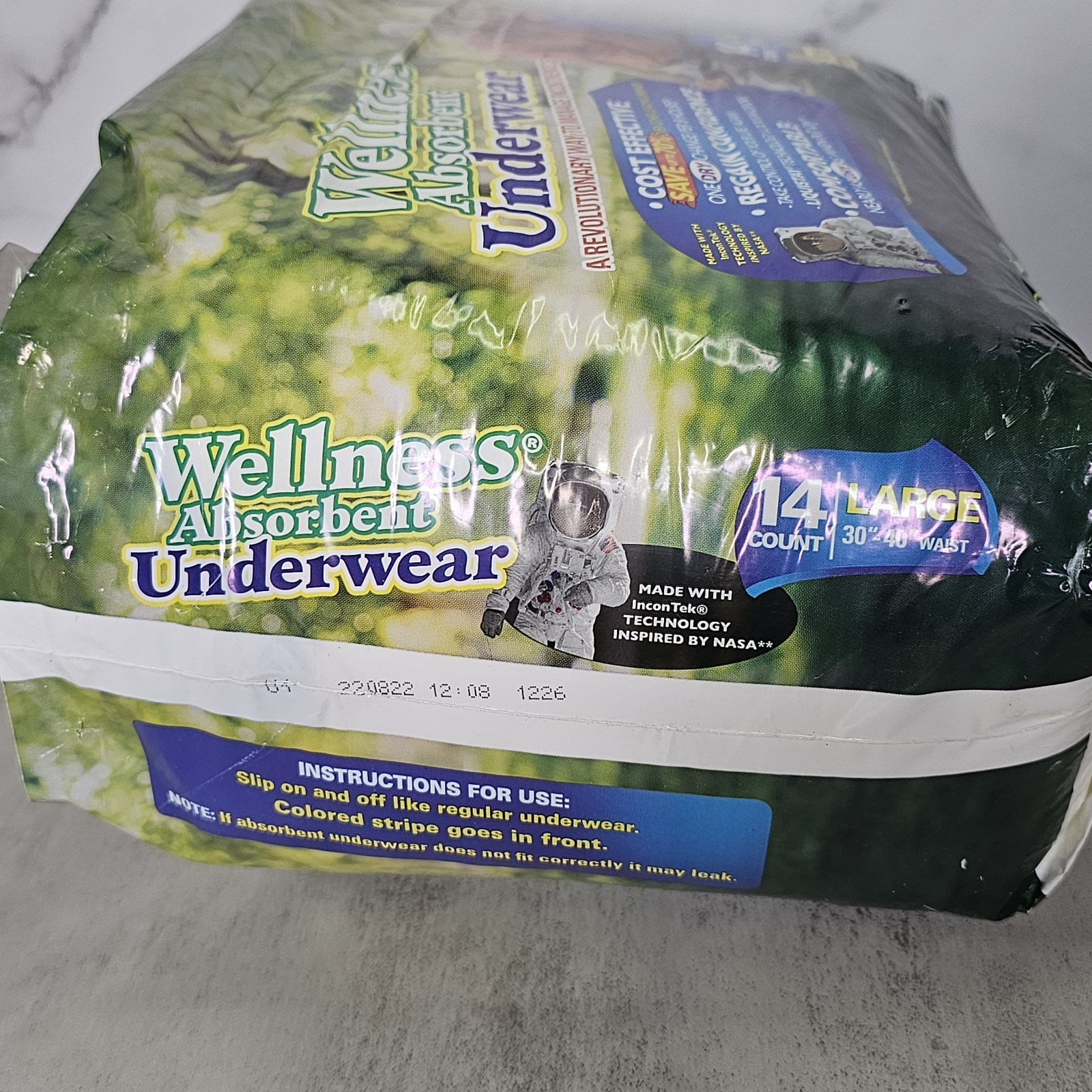Unique Wellness Absorbent Underwear Pack of 14 Size Large 30-40” NEW Item #6255