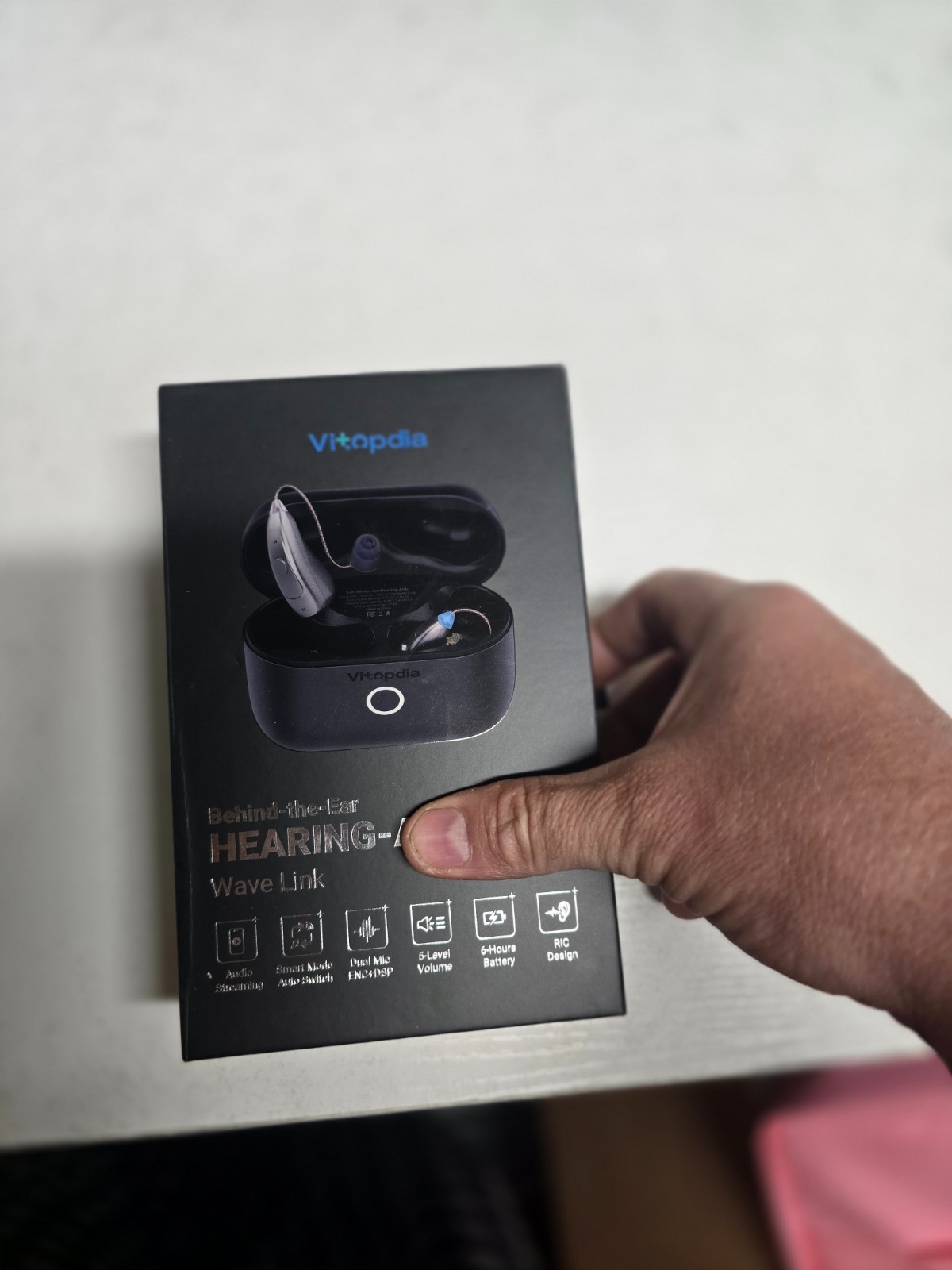 Vitopdia Rechargeable OTC BTE Hearing Aids Bluetooth for Adults Seniors HD Sound