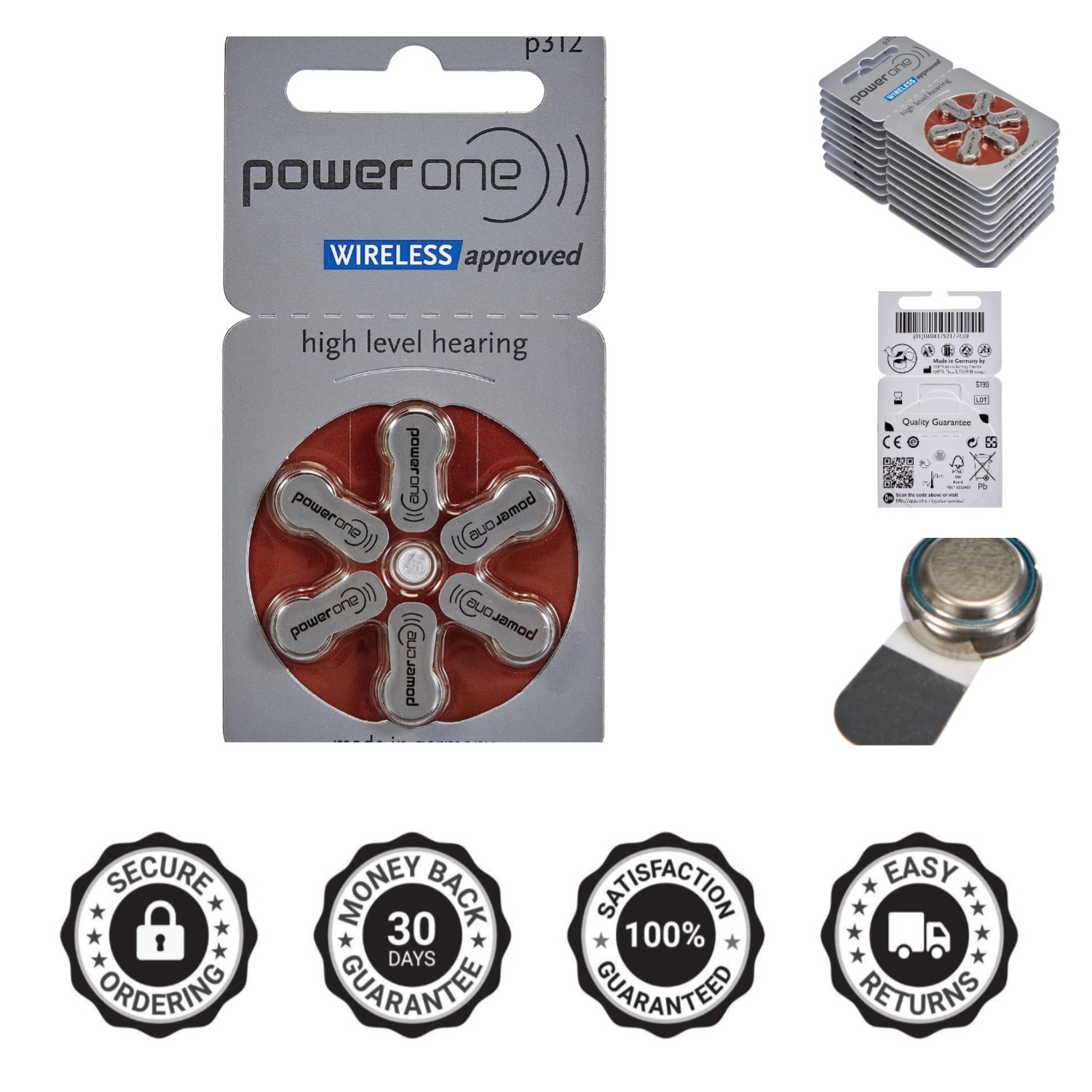 Fresh Supply of Zinc-air P312 Hearing Aid Batteries – 60 Count with Longevity