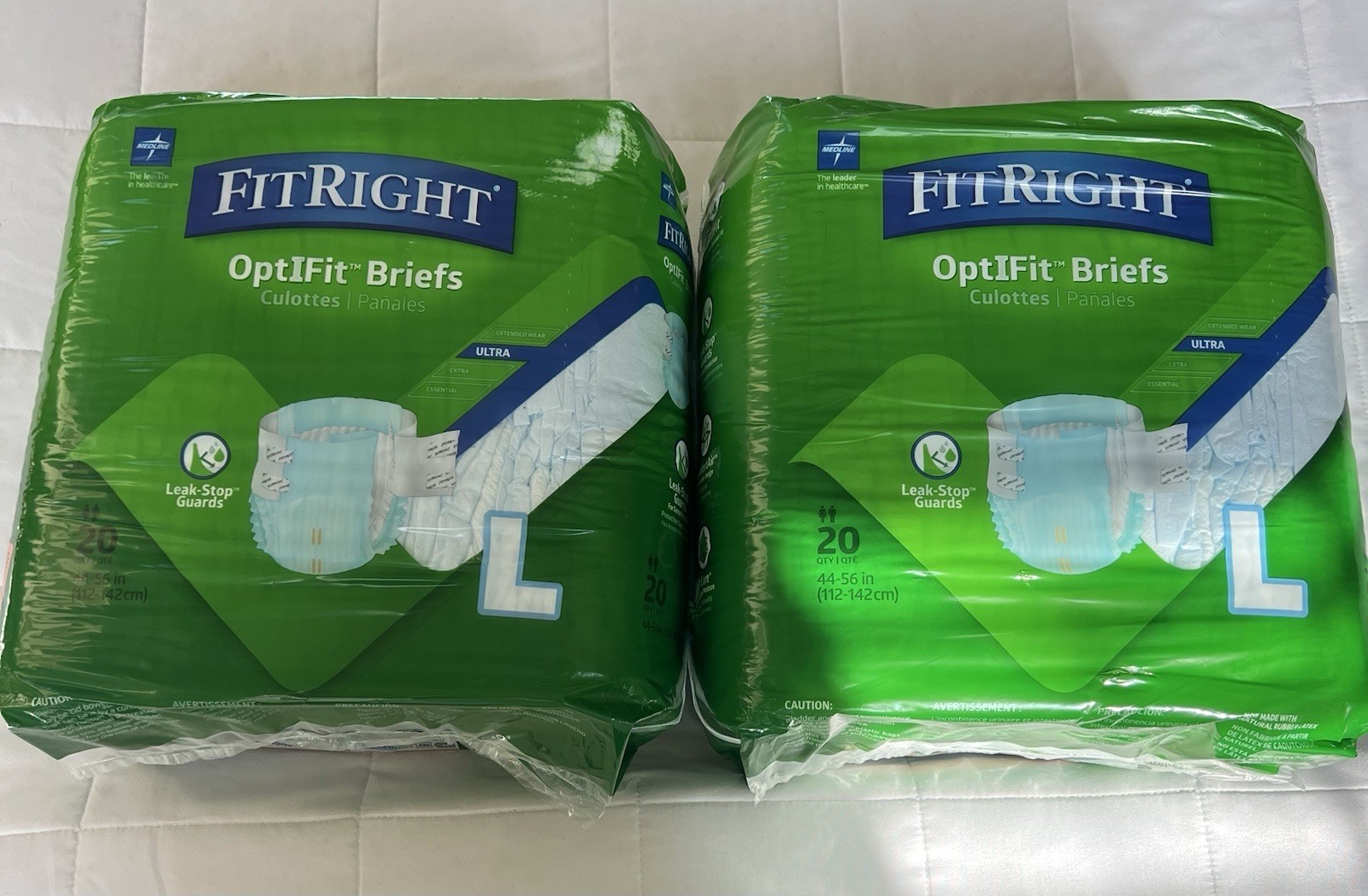 FitRight OptiFit Extra Plus Incontinence Briefs with Tabs, Heavy 40 Ct, Size L