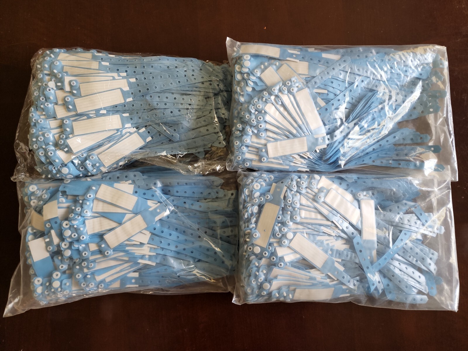 Lot of 1000 Blue Hospital Patient / Event Insert ID 9″ Adjustable Wristbands