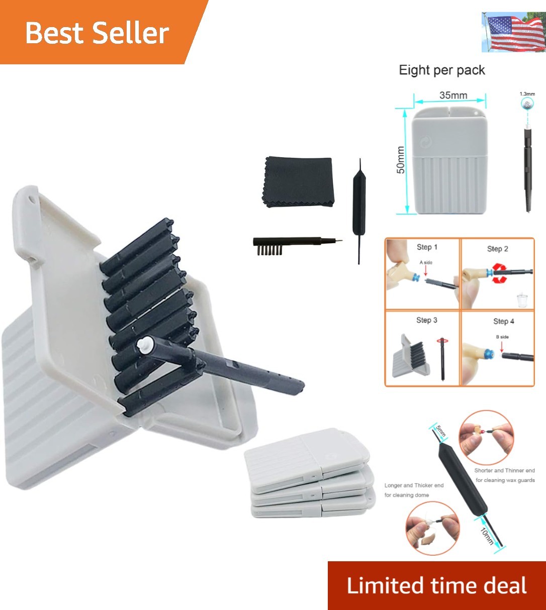 Hearing Aid Maintenance Kit – Wax Guards & Dome Cleaner for Optimal Performance