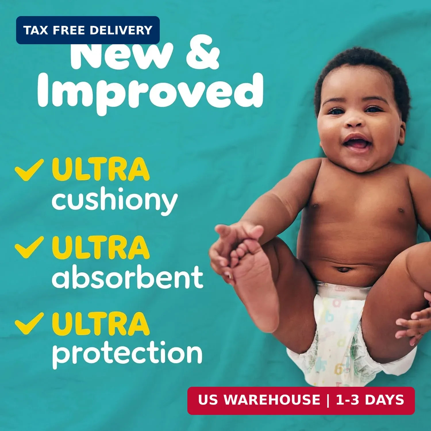 Pampers Diapers – Baby Dry – Size 1, 120 Count, Absorbent Disposable Infant Diap