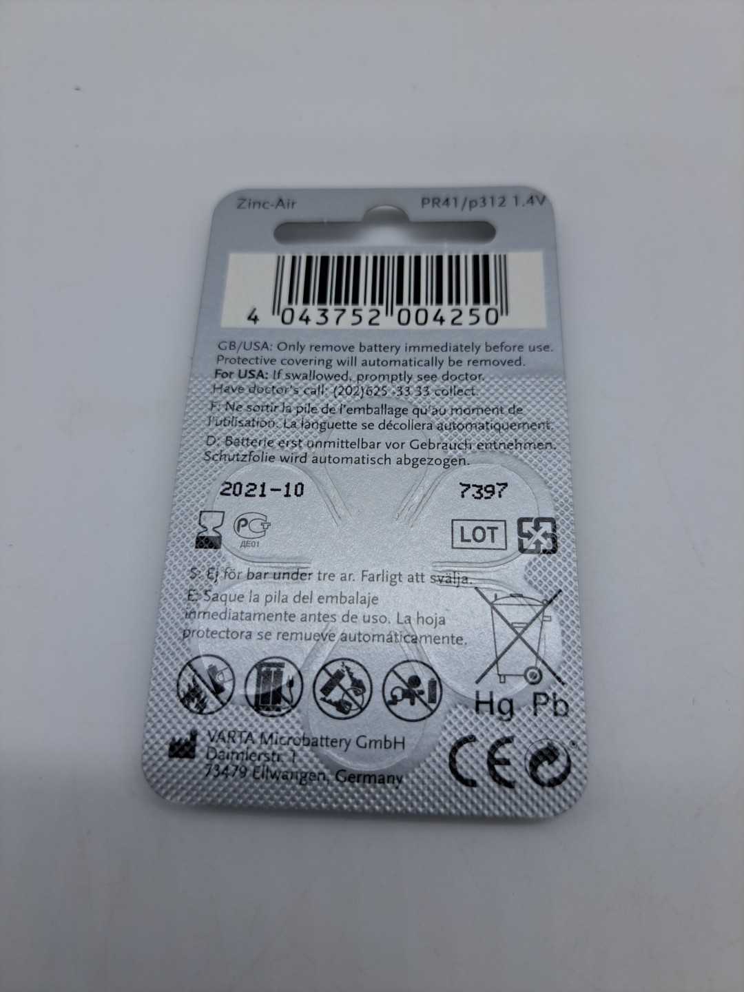 Power One Size P312/PR41 Hearing Aid Batteries Bundle Of 10 Packs Exp 10/2021