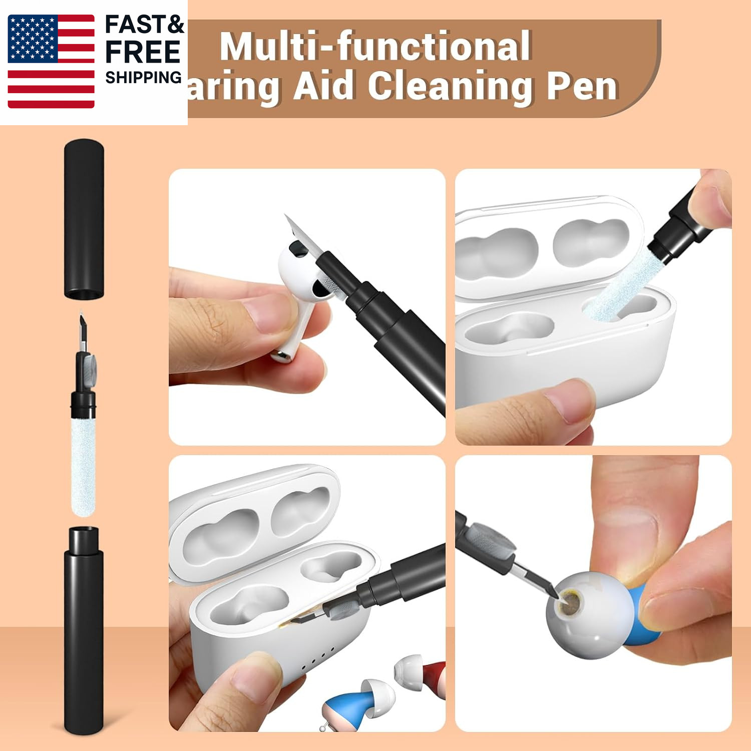 Premium Hearing Aid Cleaning Kit – Compatible with Rechargeable Hearing A