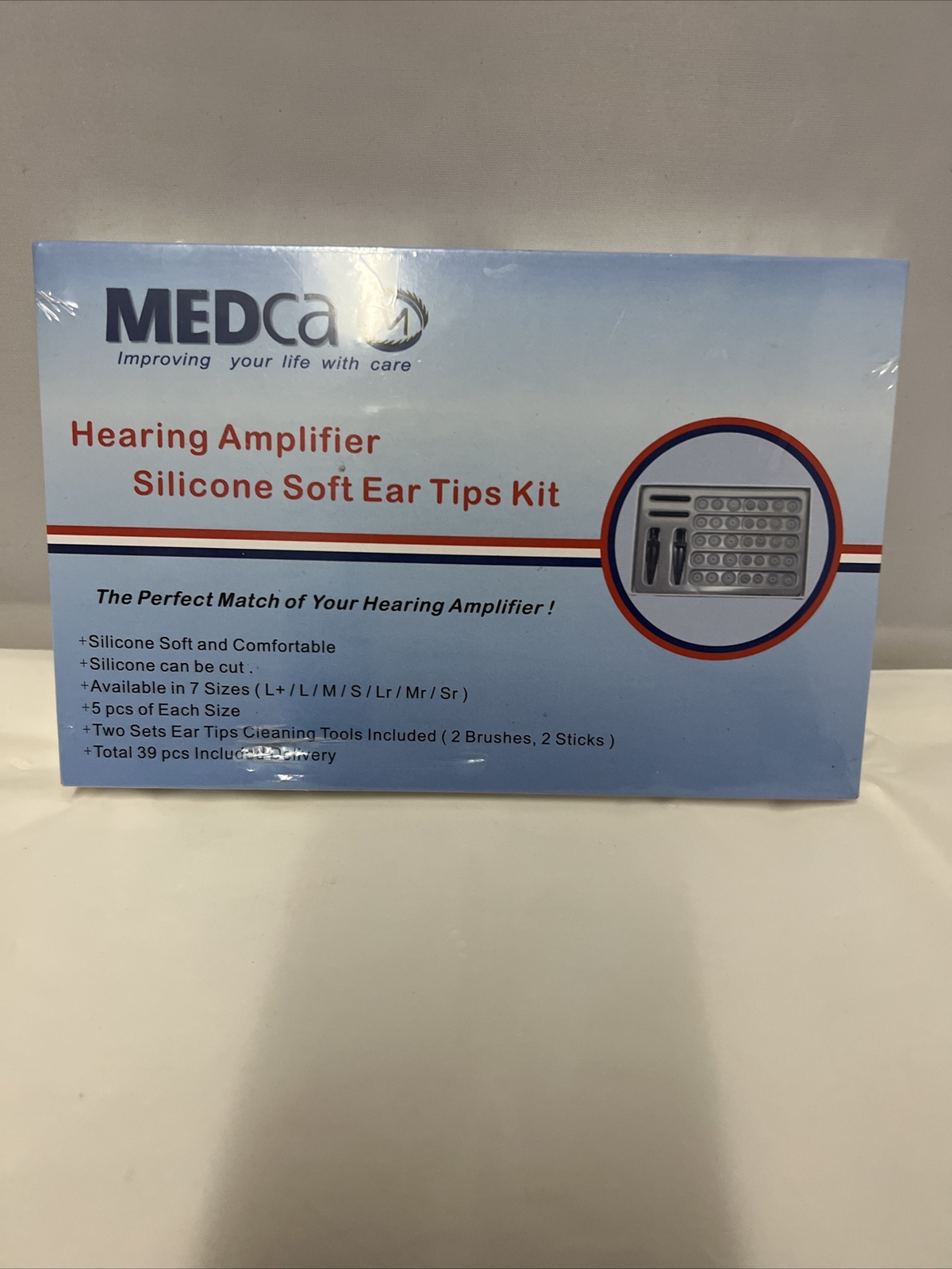 Medca – Hearing Amplifier – Silicone Soft Ear Tips Kit – 39 Pieces