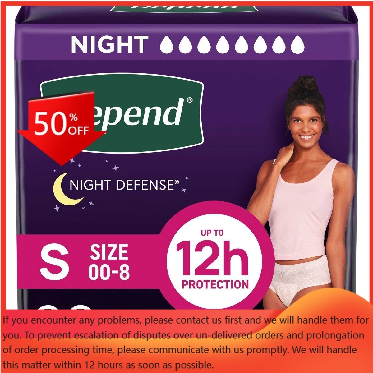 Depend Night Defense Incontinence Underwear – Women’s – Small